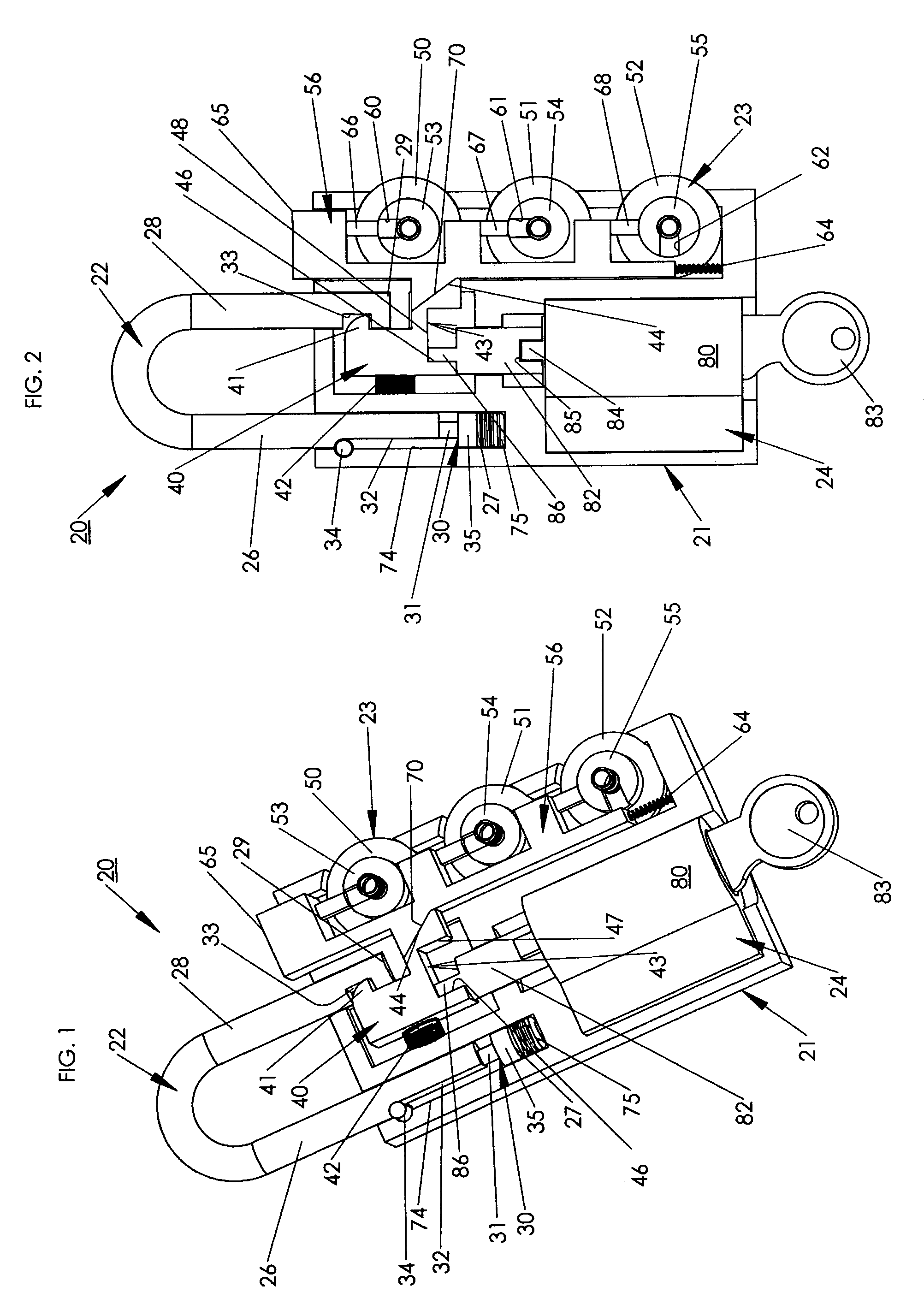 Padlock with fully integrated dual locking systems