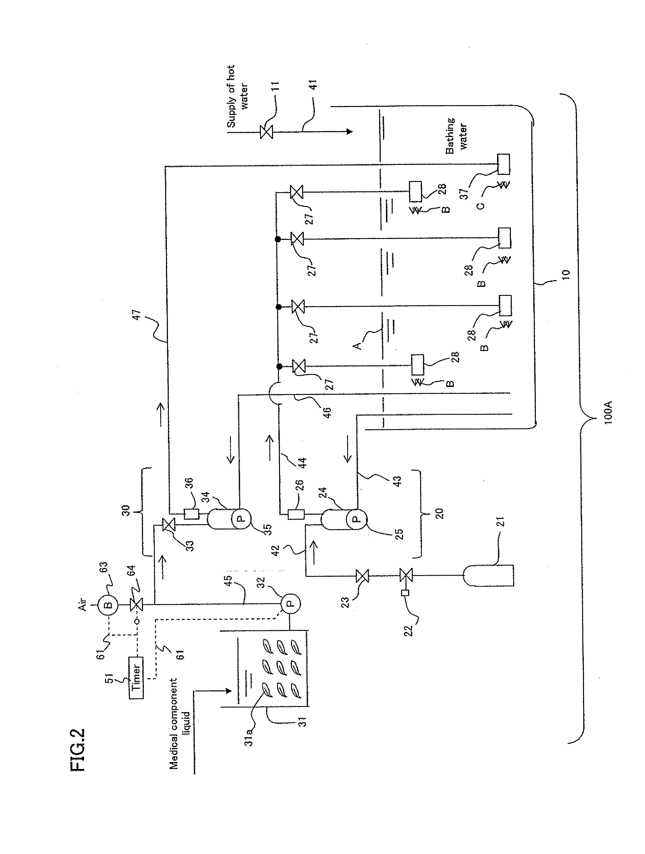 Bathtub apparatus, therapeutic bathtub apparatus, bathing water and therapeutic bathing water