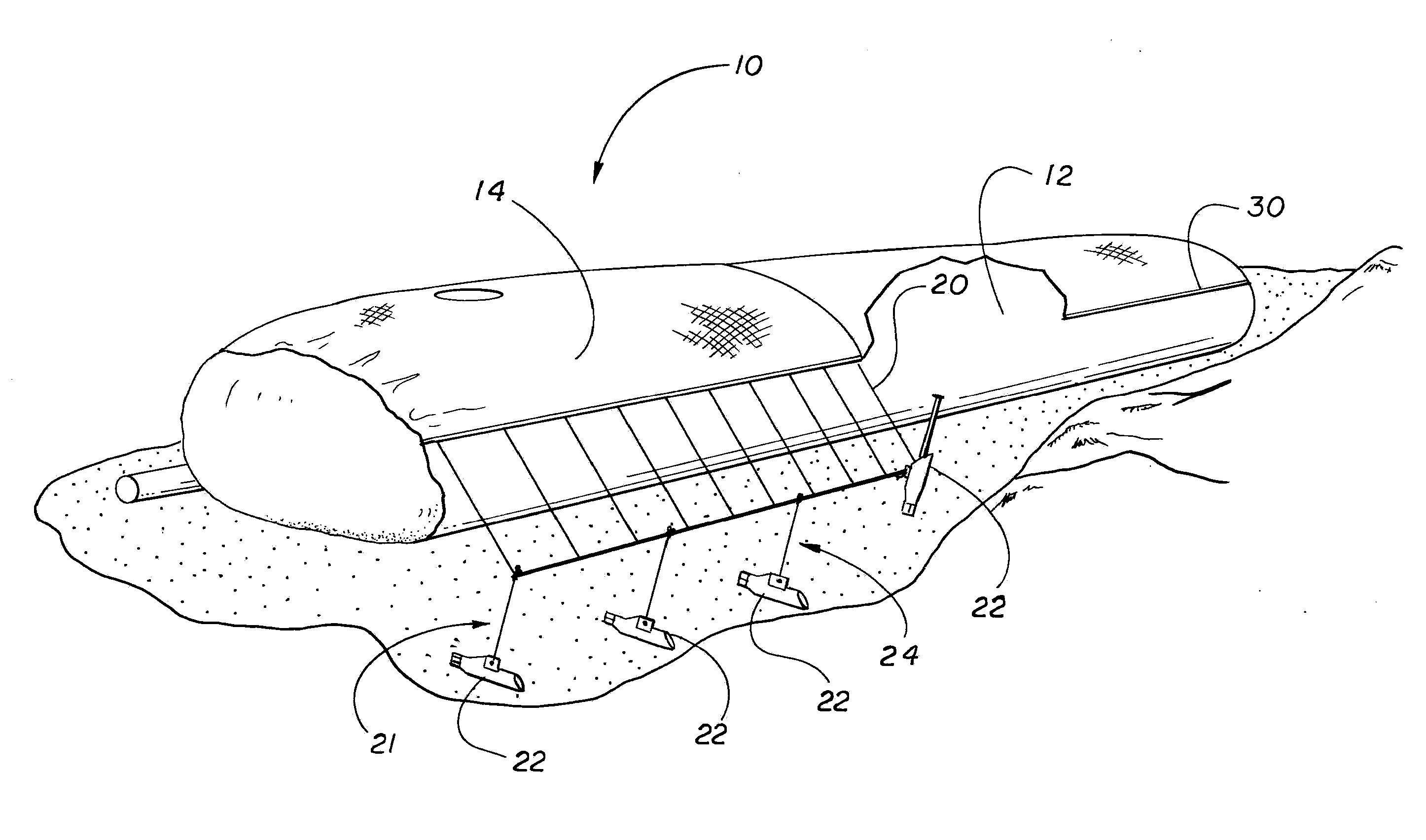 Debris shield for geocontainers, method of making, and method of use thereof