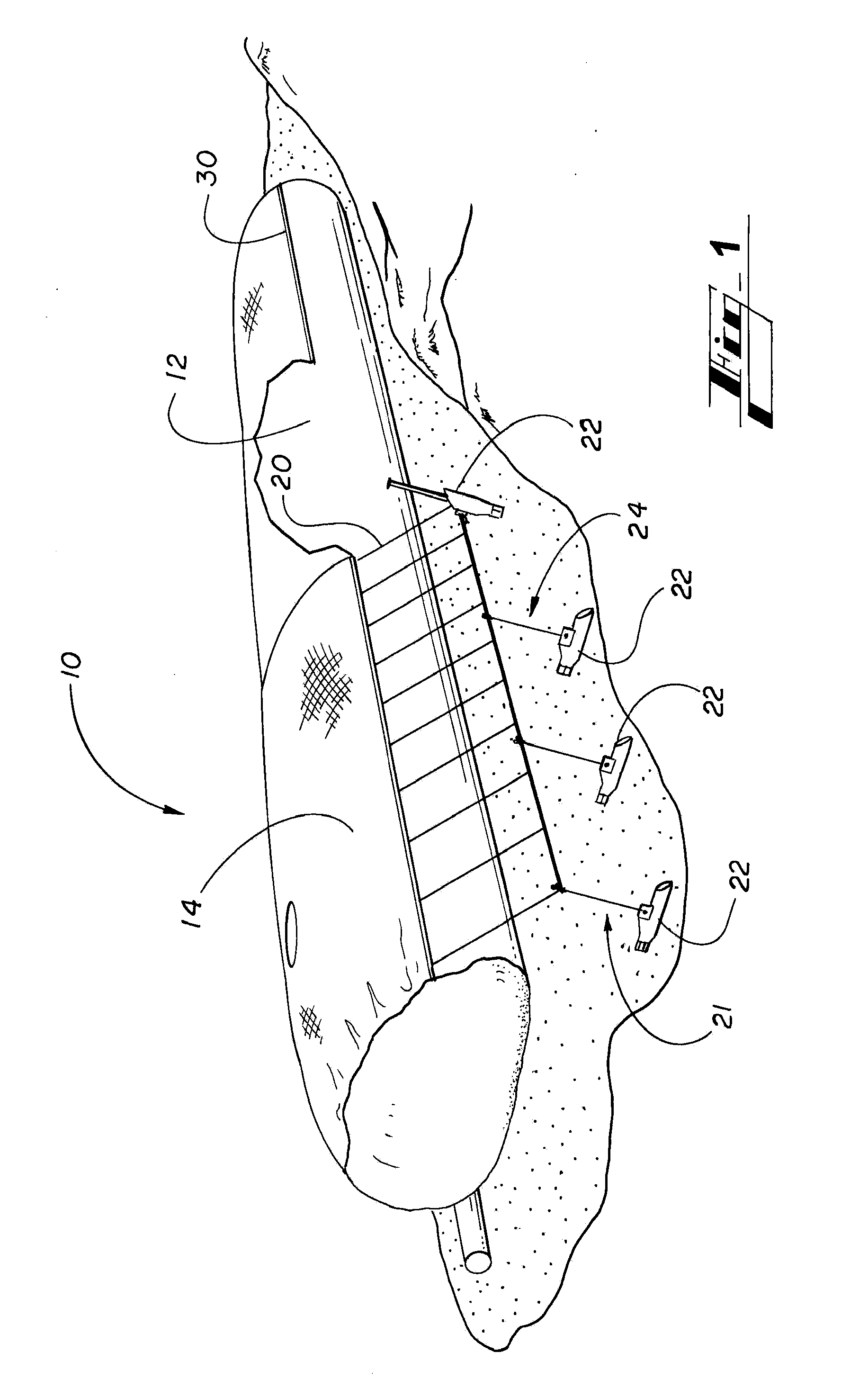 Debris shield for geocontainers, method of making, and method of use thereof