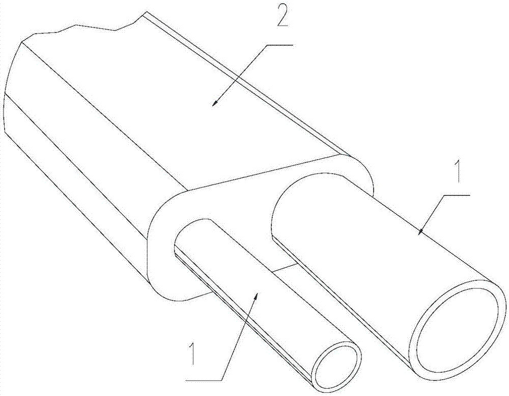 Flux tube device and flux tube conveying device for underground coal gasification