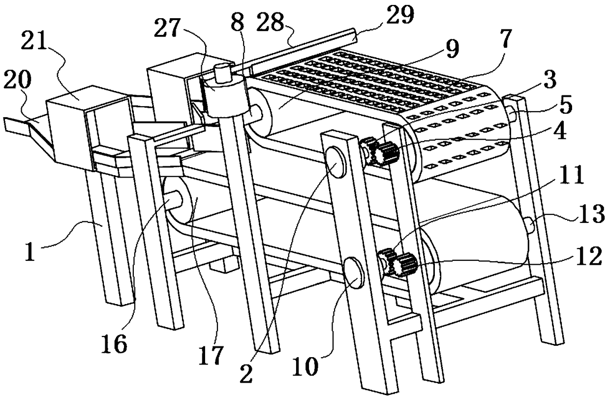 Automatic cake packing device and application method