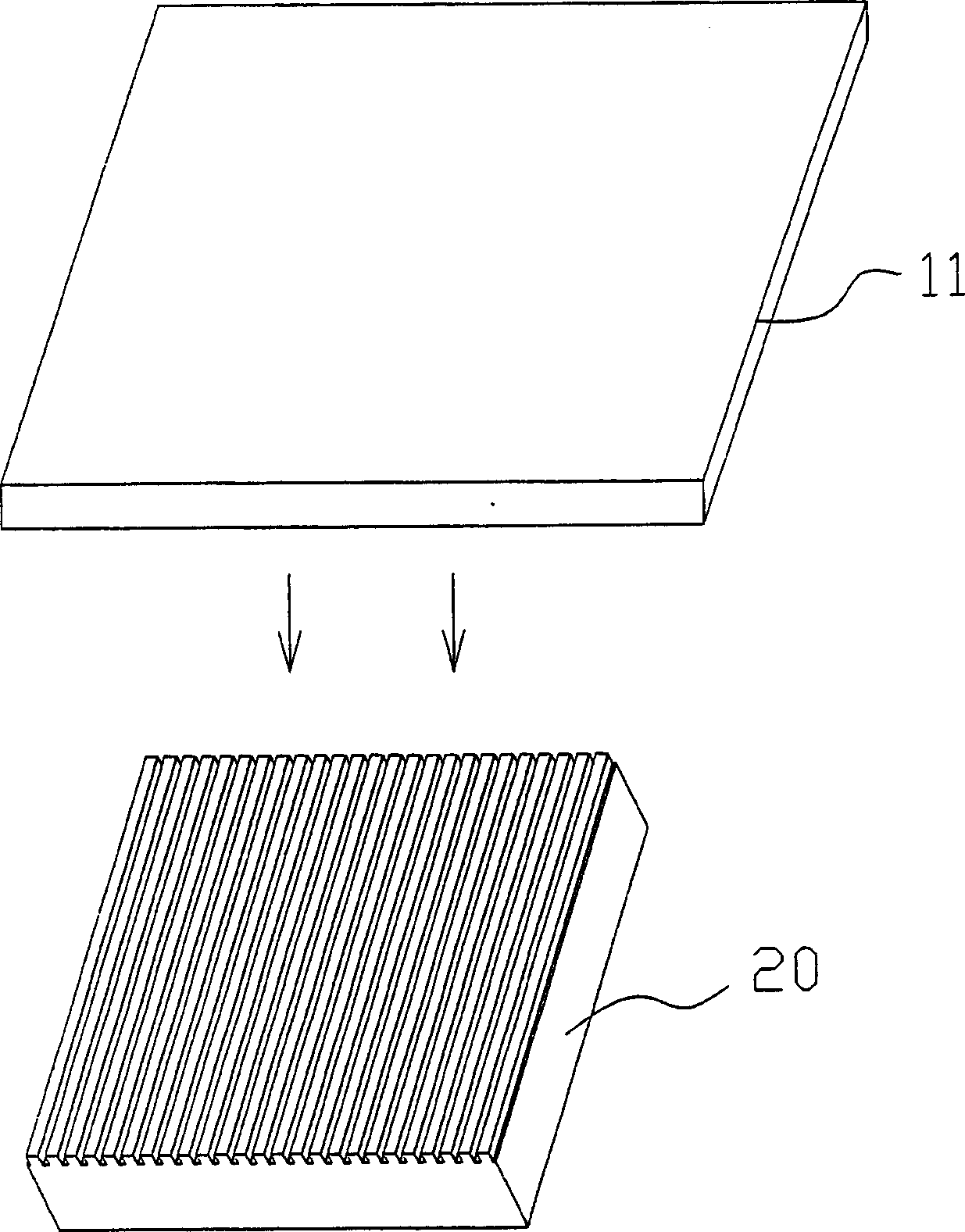 Structure of heat sink and manufacturing method