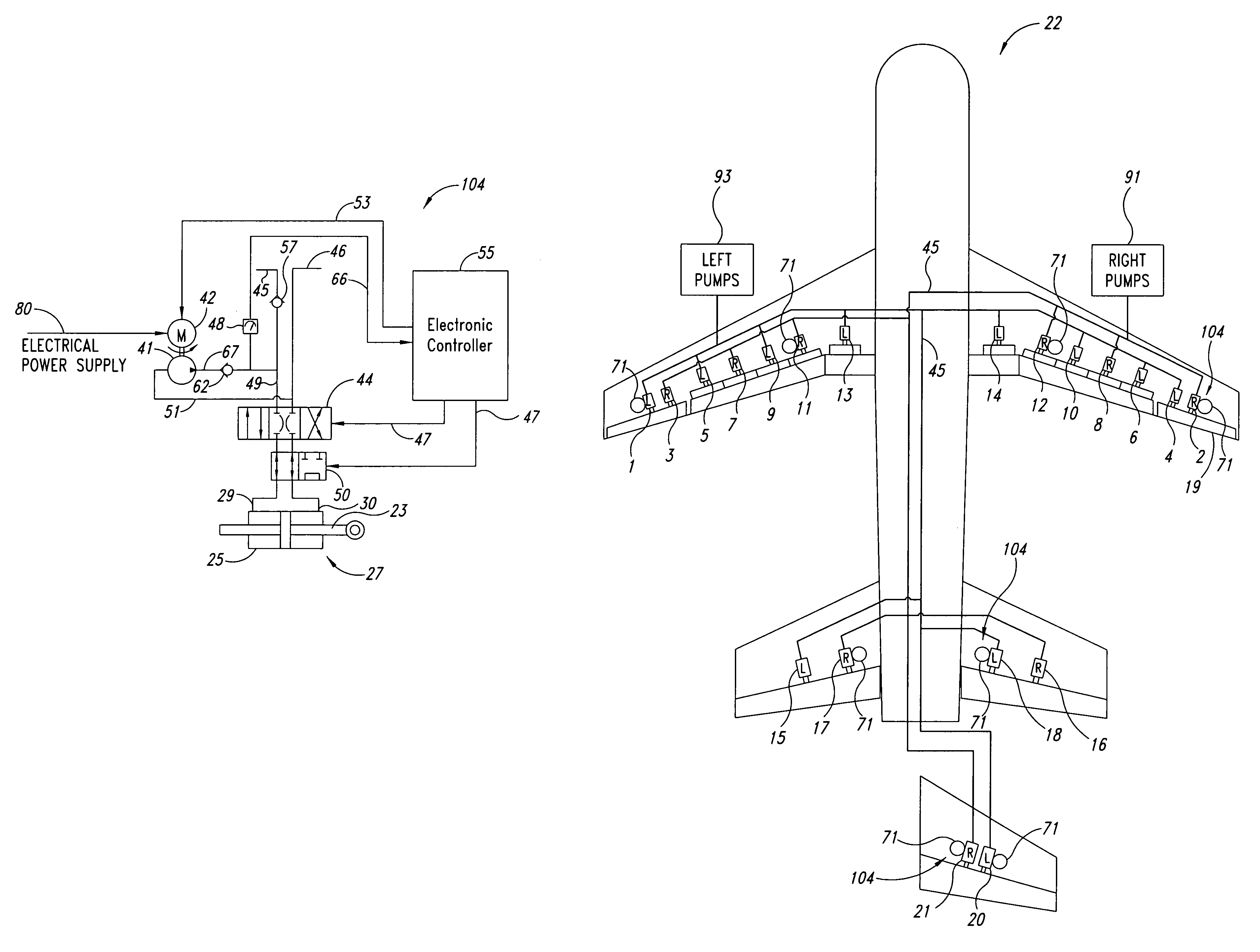 Local backup hydraulic actuator for aircraft control systems