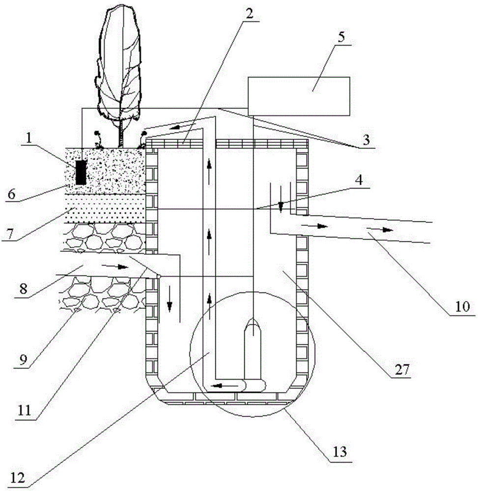 Intelligent sponge urban rainwater-collecting and recycling system and application thereof