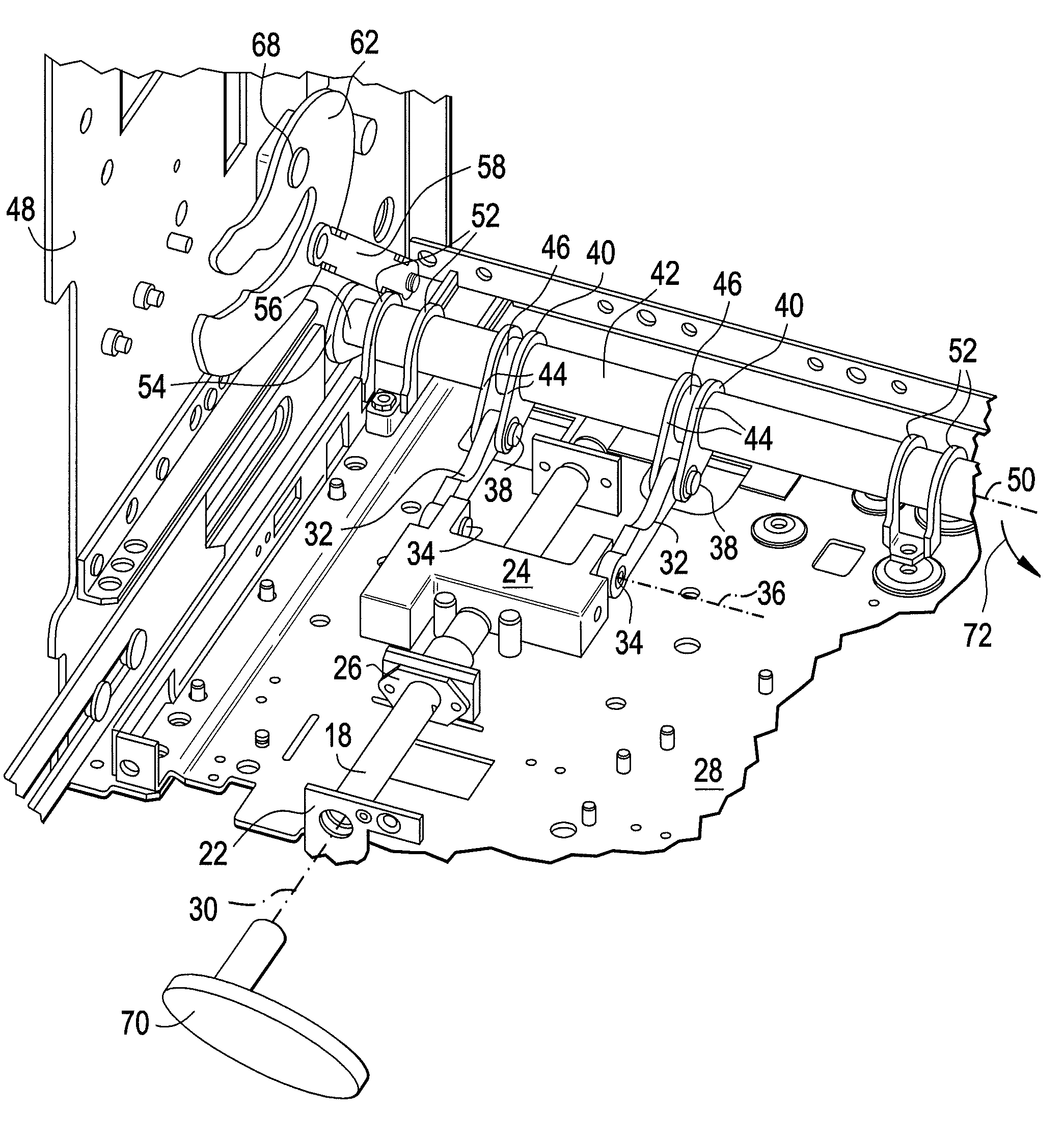 Racking mechanism for a circuit breaker