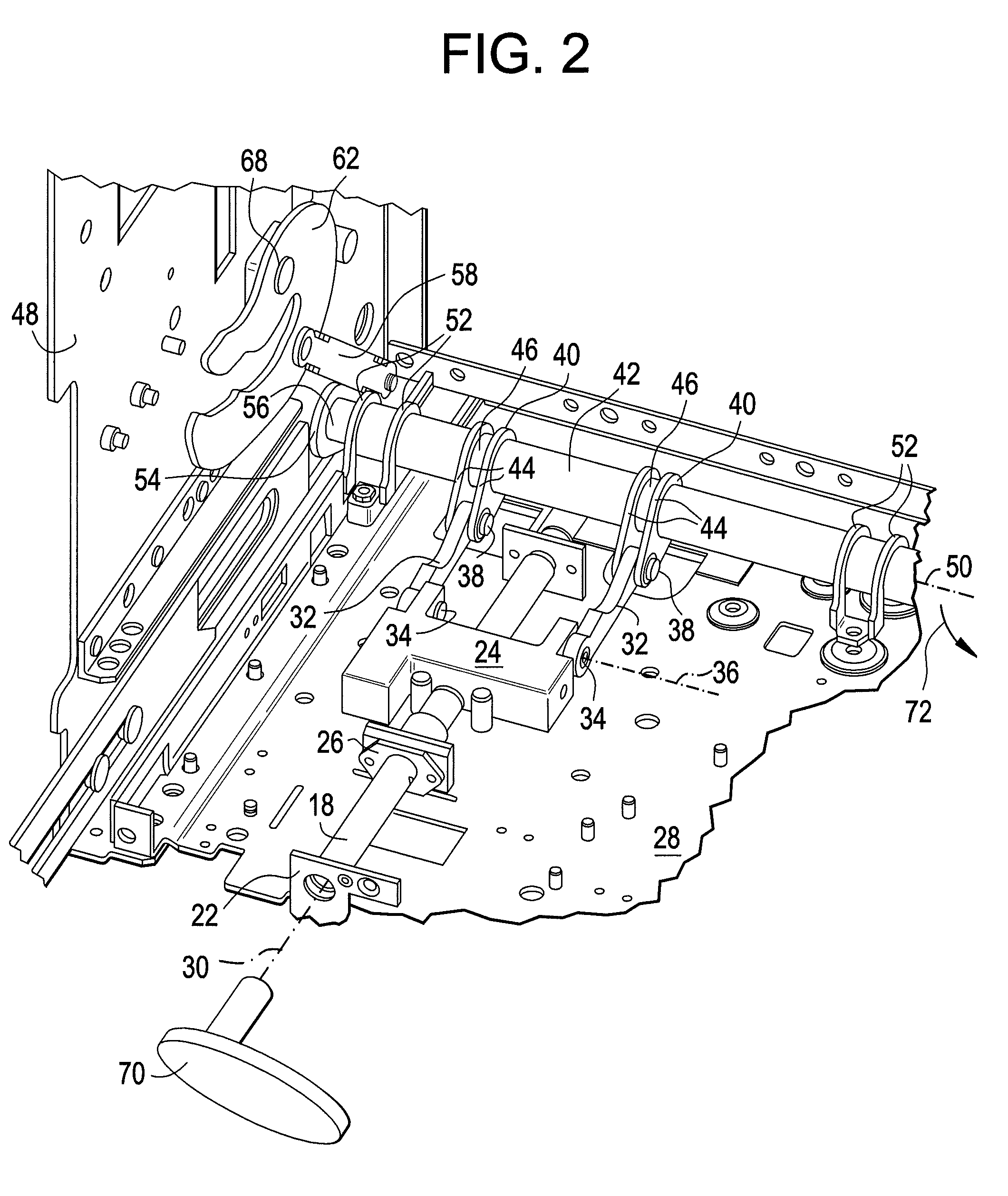 Racking mechanism for a circuit breaker