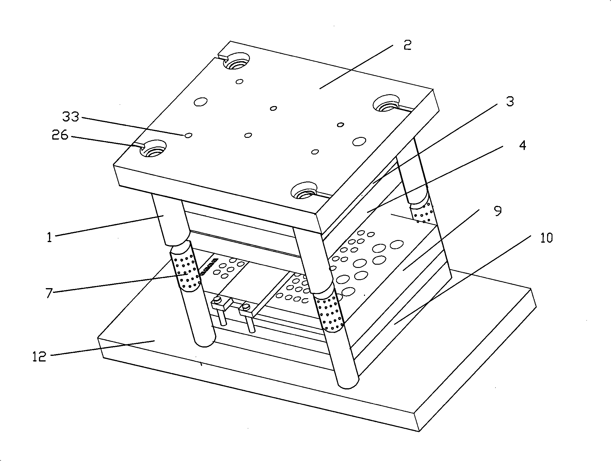 Punching machine mold of metal button and method for processing metal button using the mold