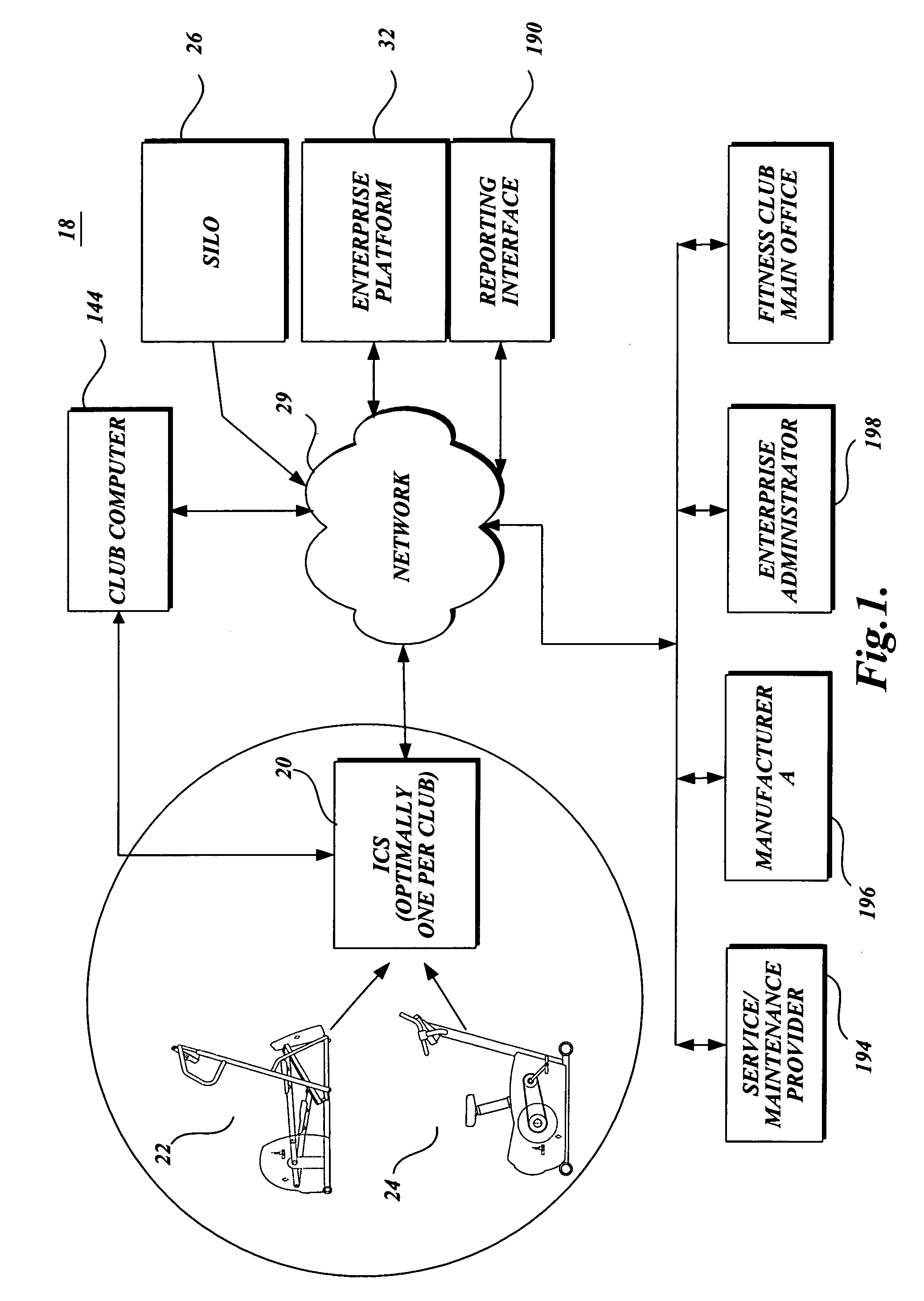 Service tracking and alerting system for fitness equipment