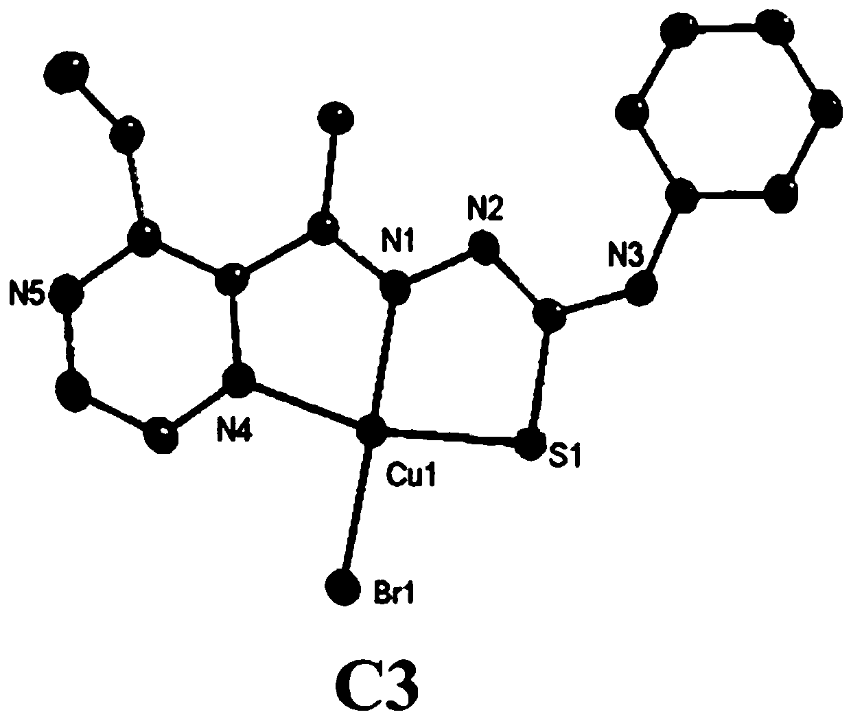 Copper compound adopting 2-acetyl-3-ethyl pyrazine thiosemicarbazone as ligand as well as synthetic method and application thereof