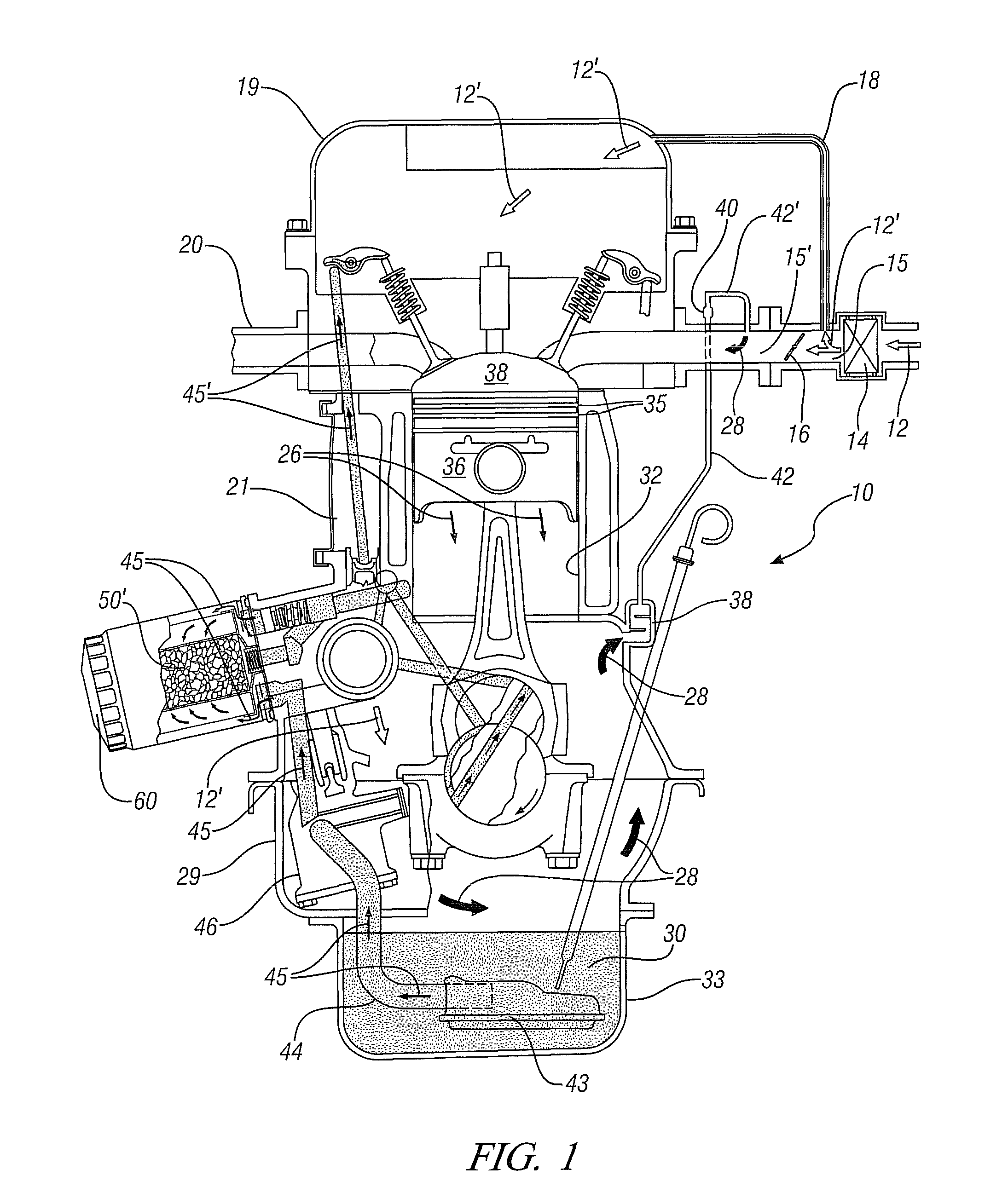 Adsorbent structures for removal of water and fuel contaminants in engine oil