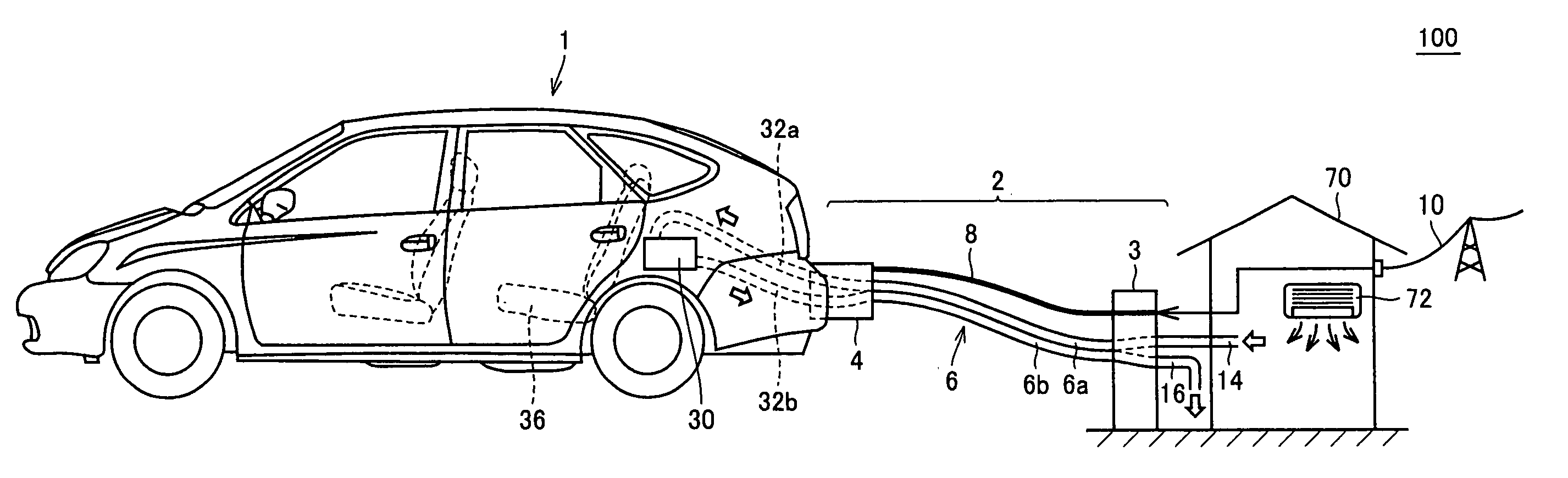 Vehicle charging system, vehicle charging device and electric vehicle