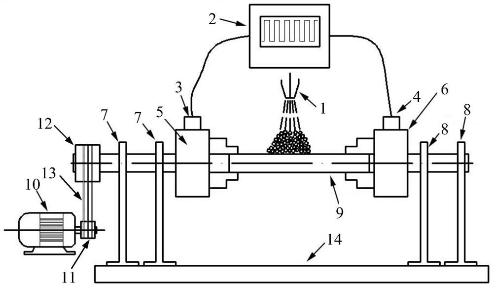 High-frequency pulse current and shot blasting compounding metal surface strengthening device and method