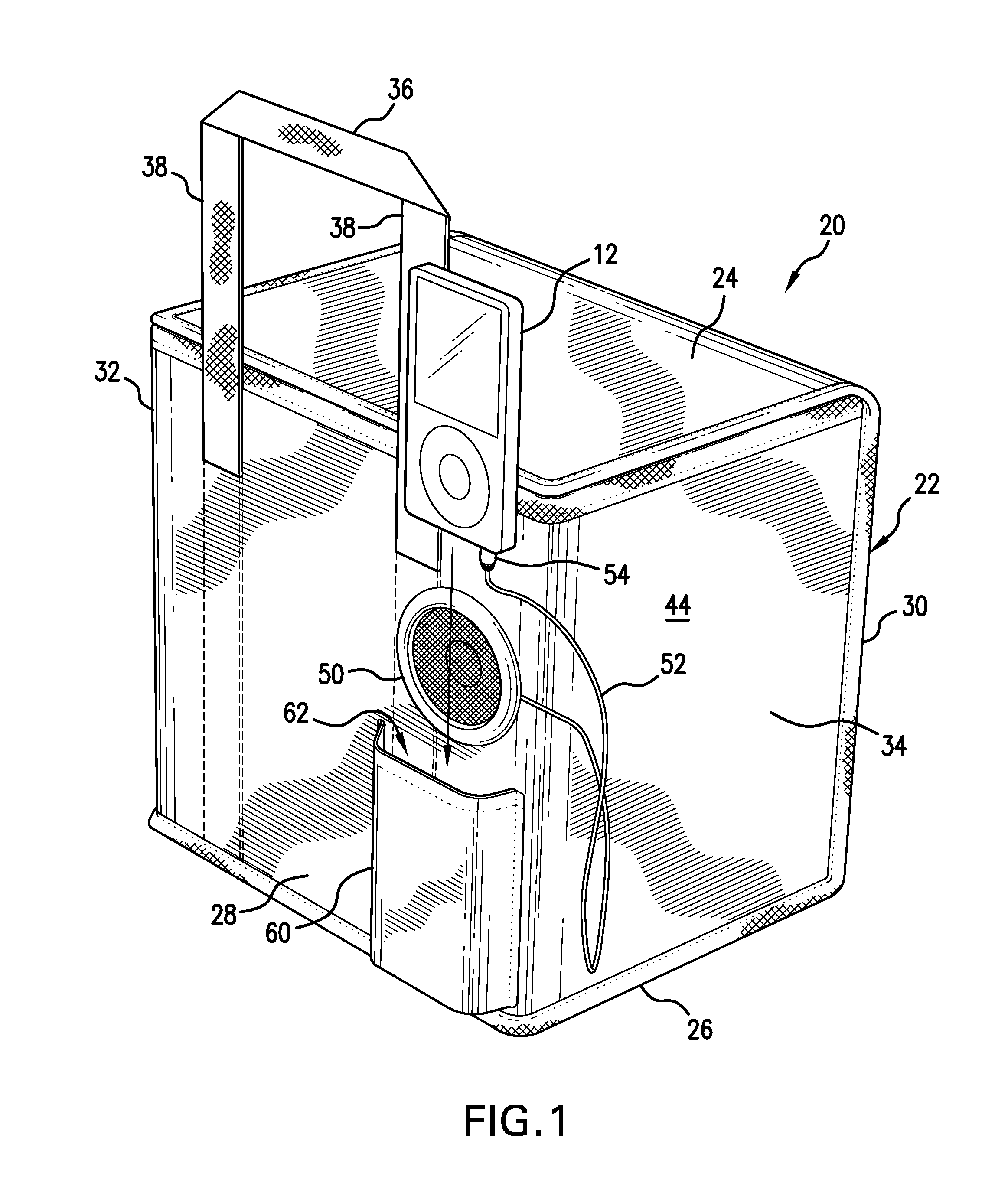 Non-woven cooler bag with speaker and mp3 hookup