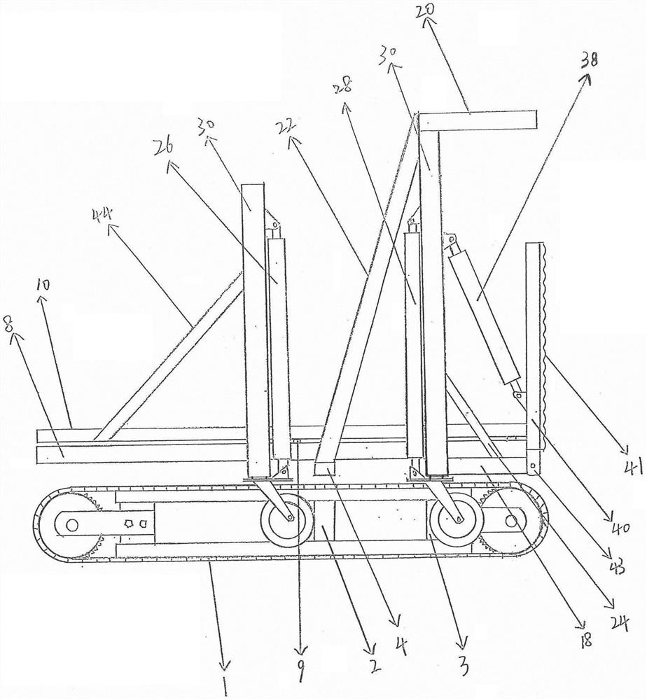 Lifting vehicle body, wheels and crawler belt combined type stair climbing vehicle