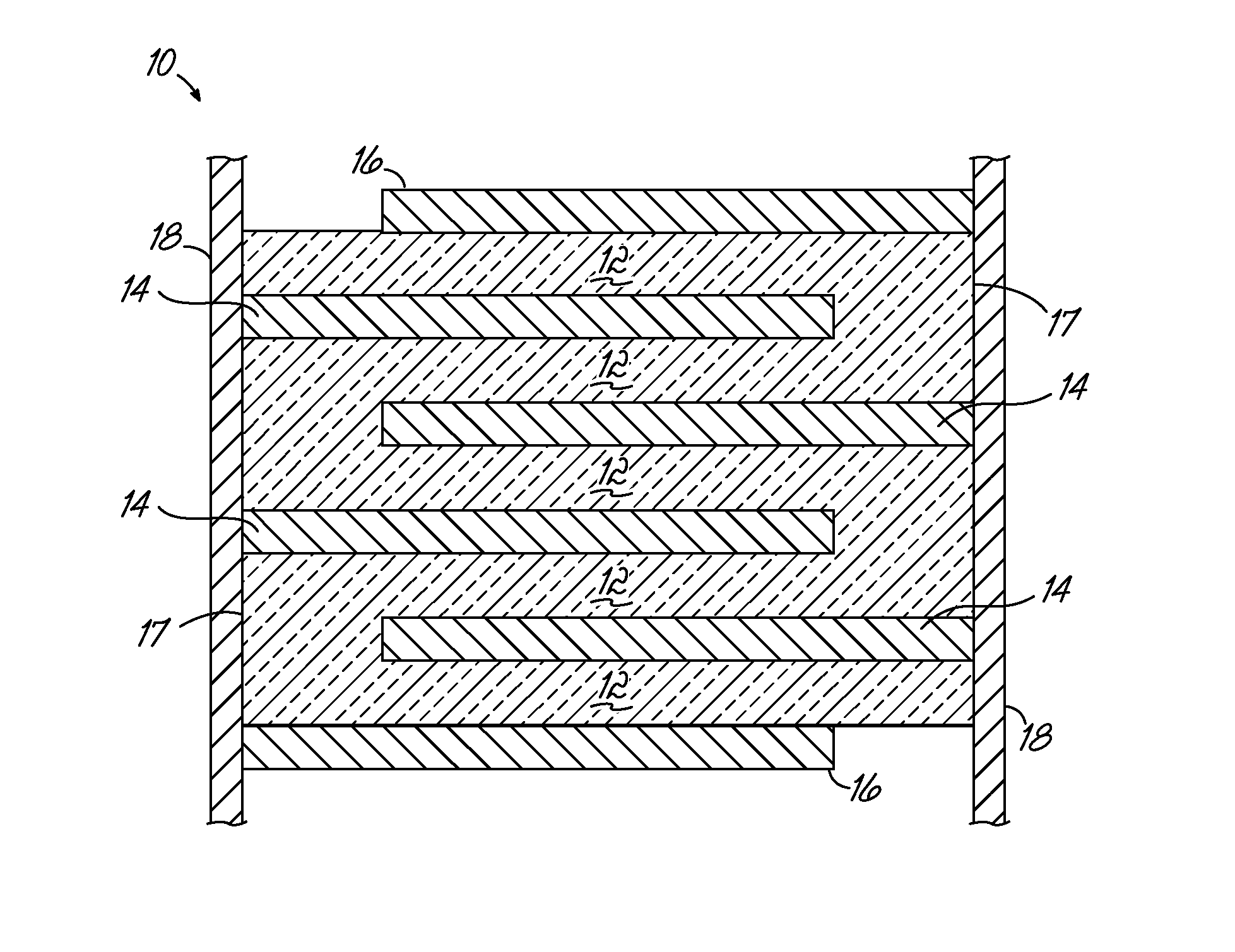 Sintered dielectric ceramic, composition for making, and use thereof in multilayer capacitor and energy storage device