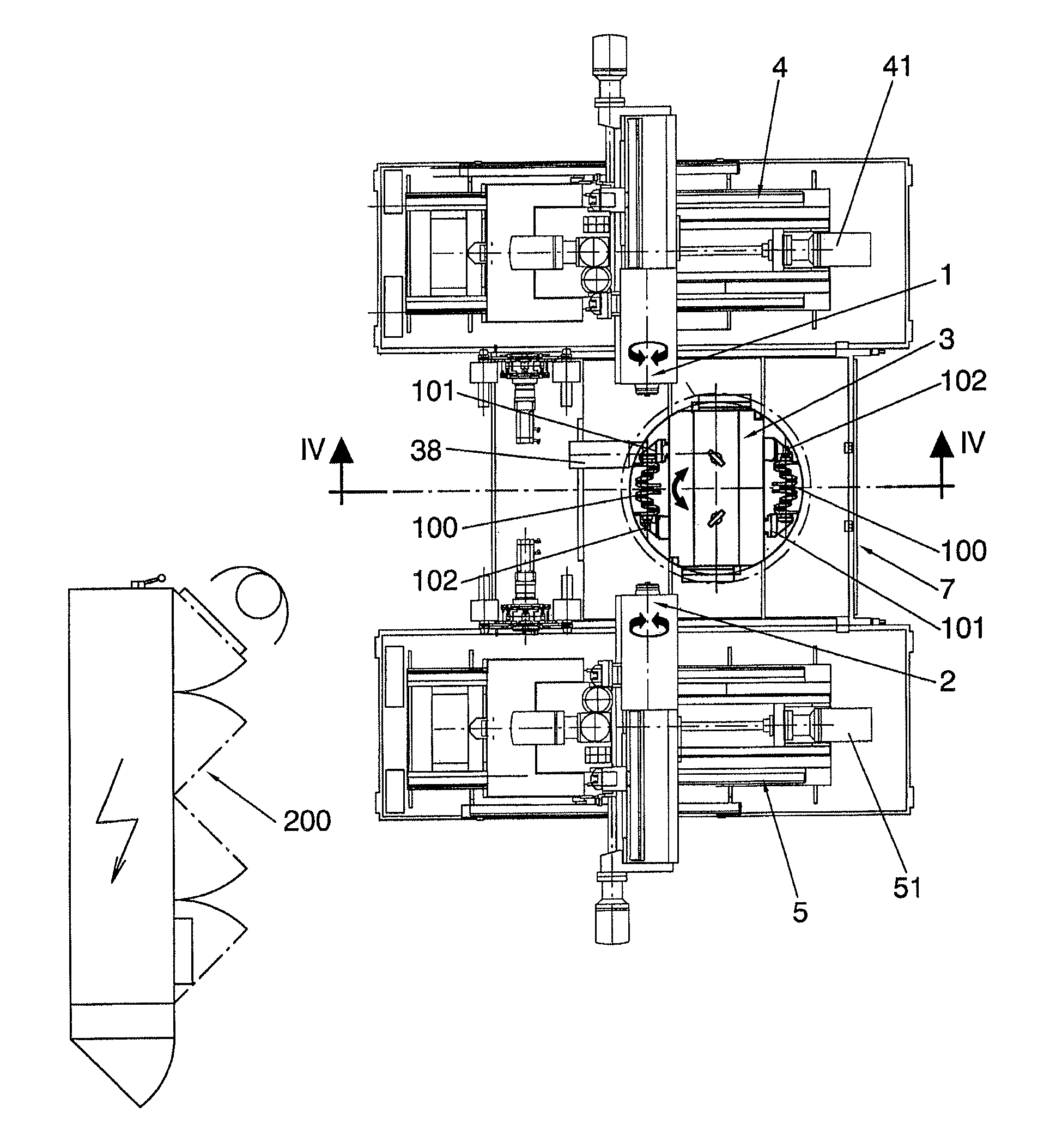 Machine and method for machining ends of crankshafts