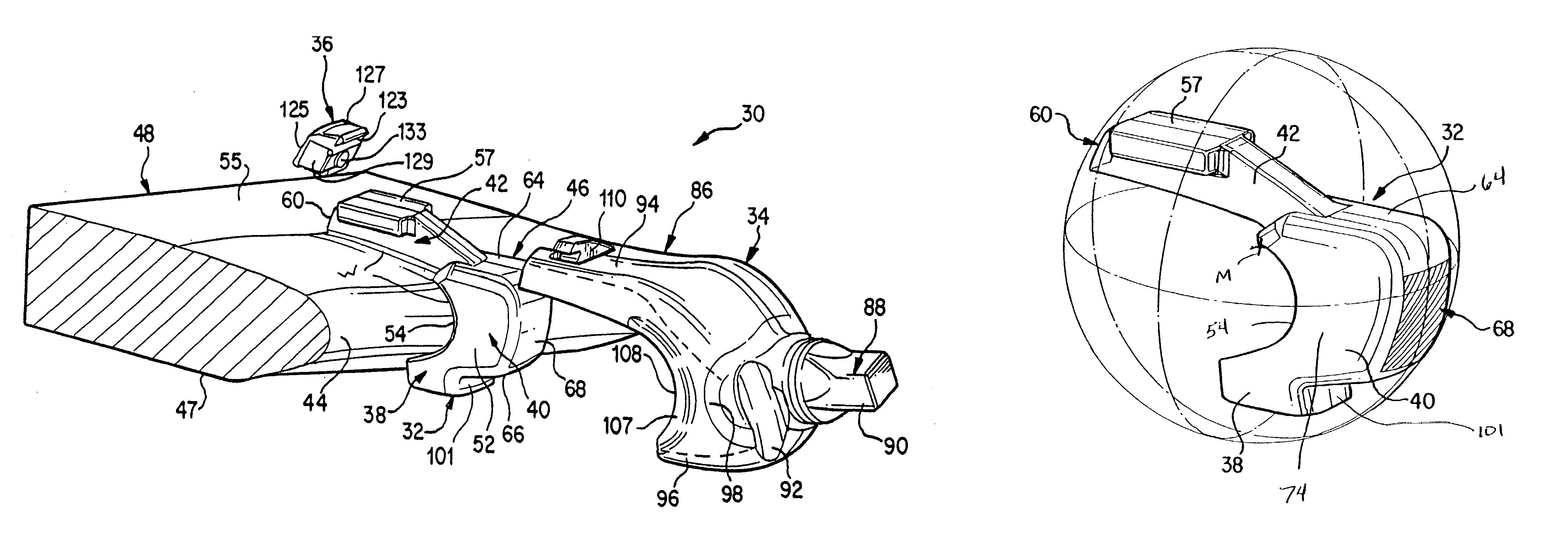 Assembly for securing a wear member to an excavator