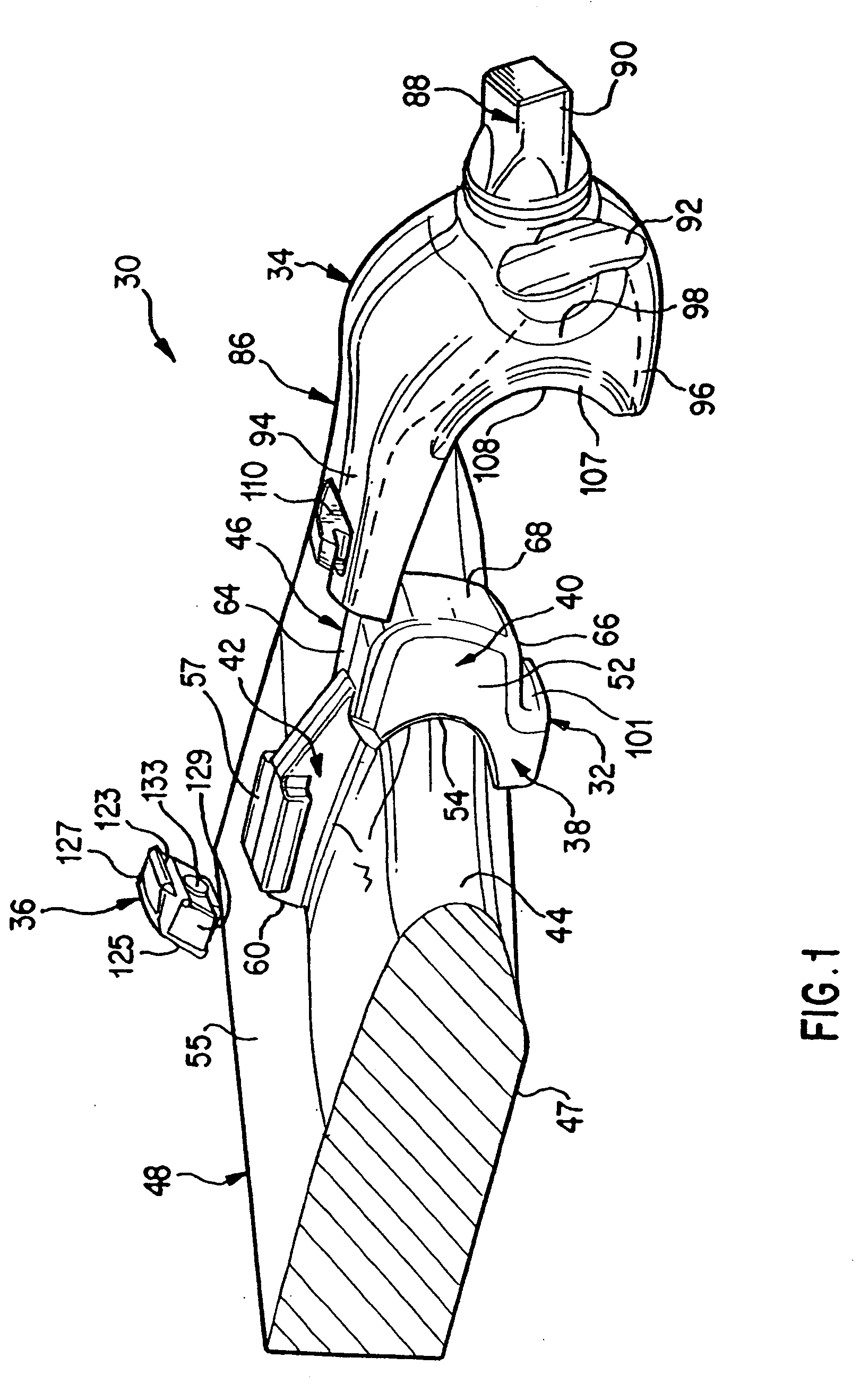 Assembly for securing a wear member to an excavator