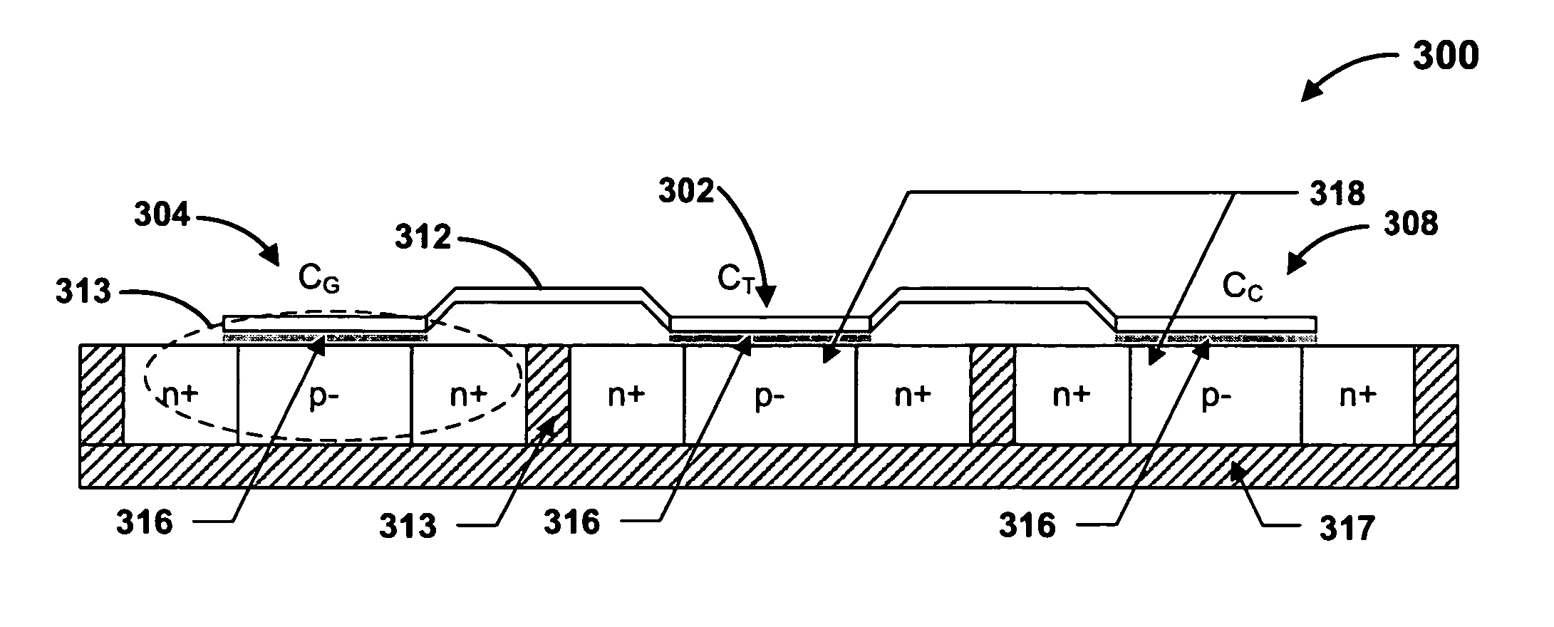 Single-poly EEPROM cell with lightly doped MOS capacitors