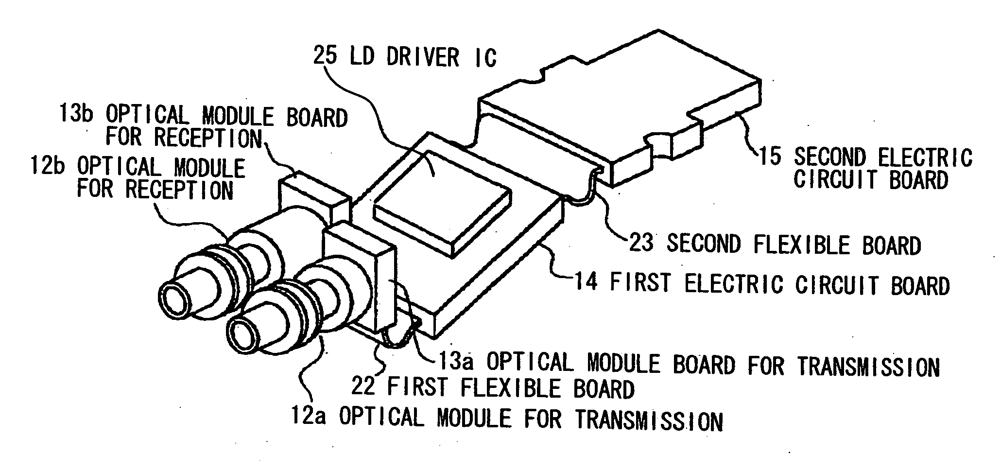 Board assembly, optical transceiver using same and method for mounting same on object