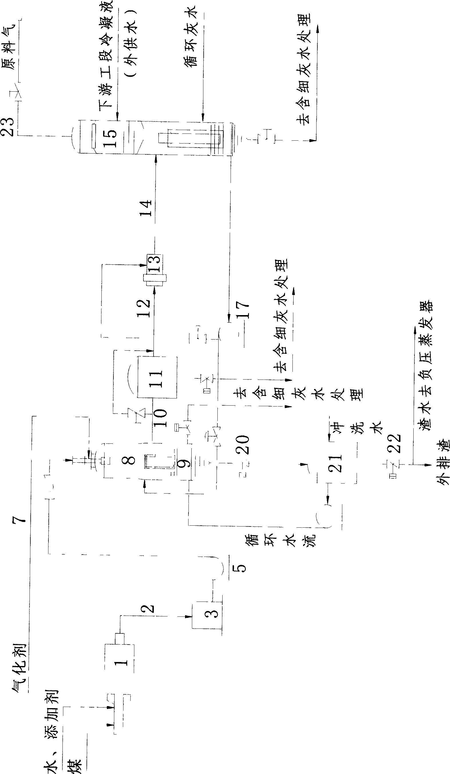 Entrained flow coal gasification method employing solid state slag-tap suitable for high ash content and high ash melting point coal