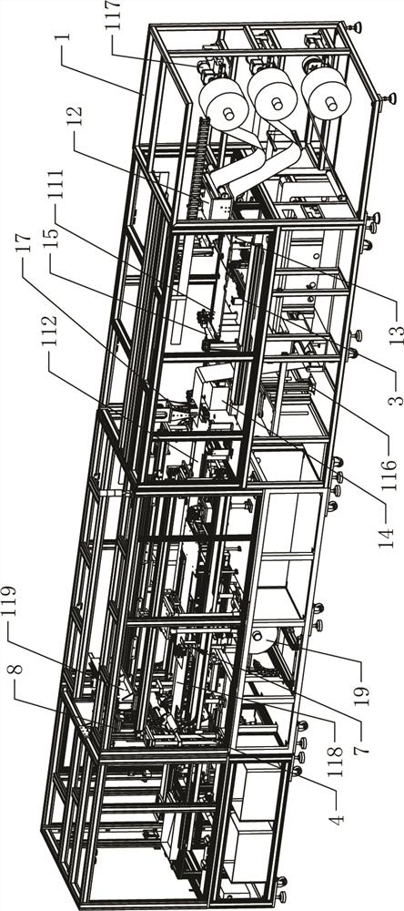 Full-automatic production equipment for RO membrane filter element and processing technology of RO membrane filter element