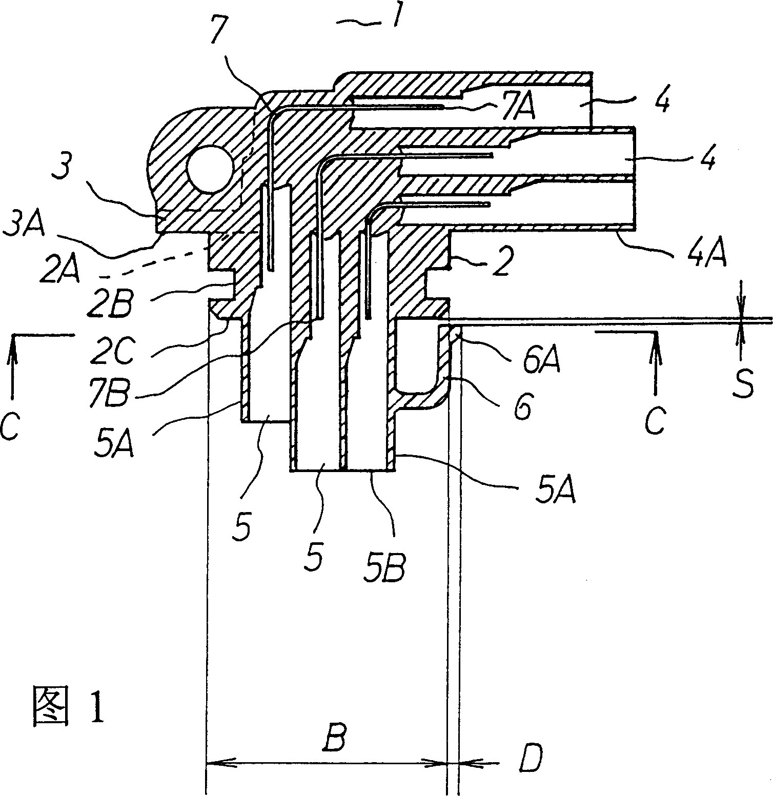 Fuel box connector mounting structure