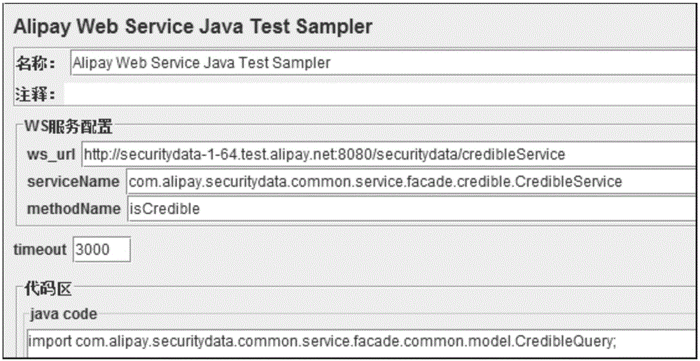 Web service pressure test method and device