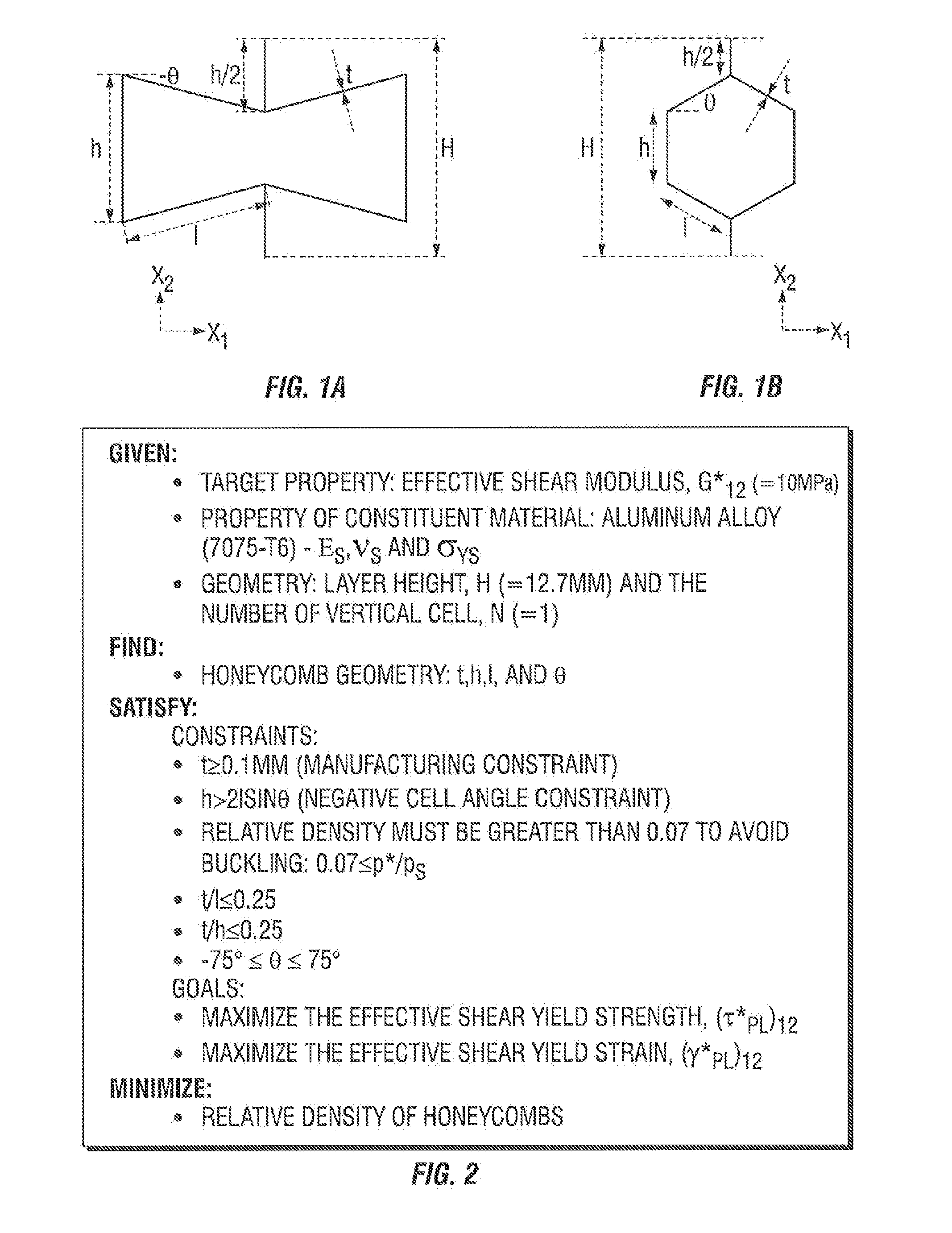 Shear compliant hexagonal meso-structures having high shear strength and high shear strain