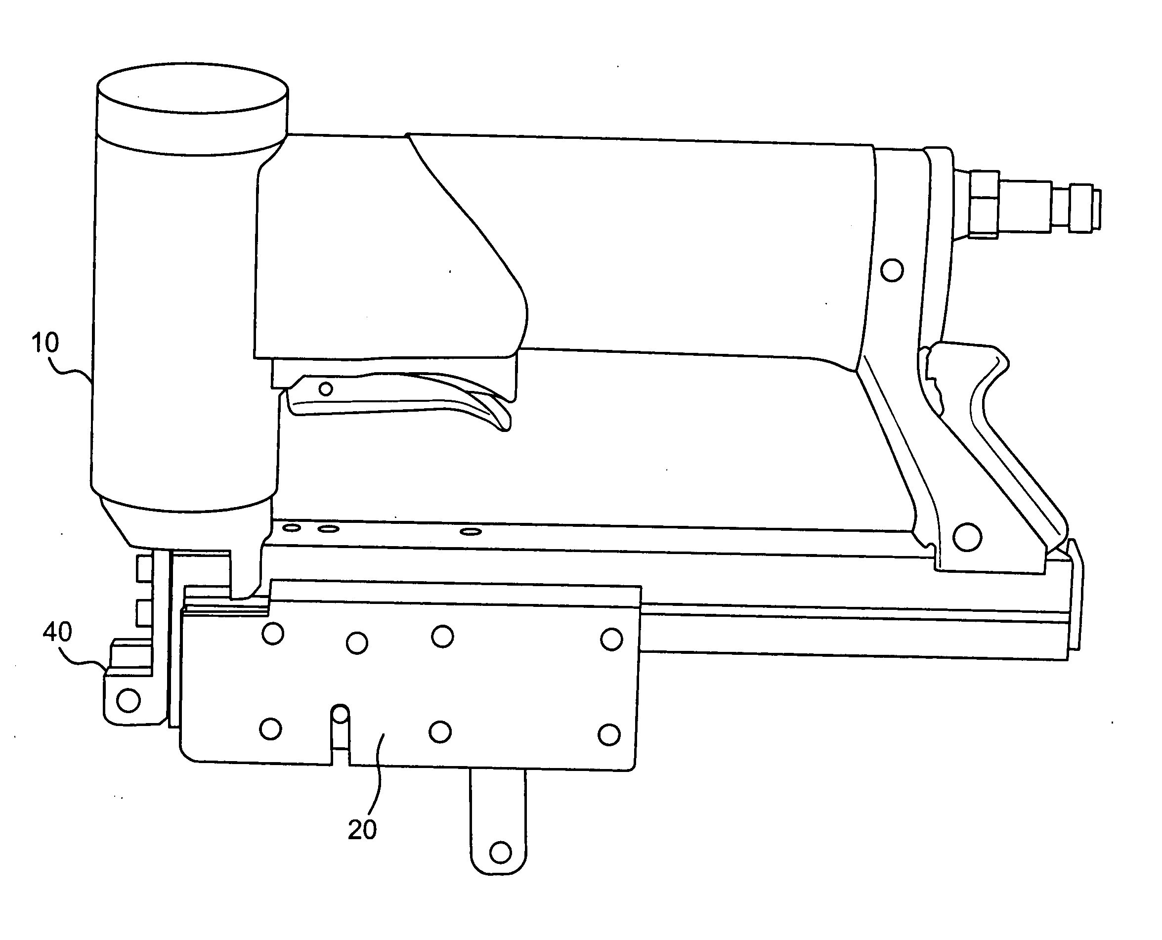 Staple gun apparatus for attaching tab