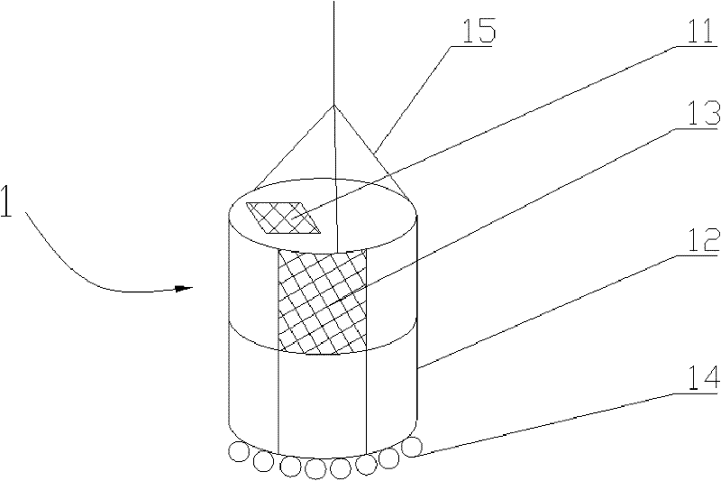 Method and device for cage propagation of Portunus trituberculatus Miers in coastal mudflat pond