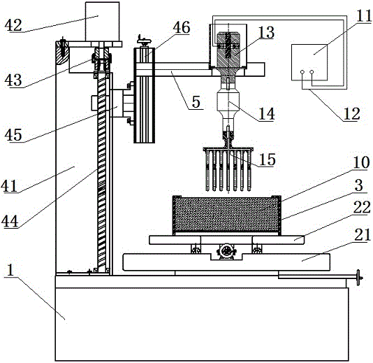 High-frequency longitudinal-torsional composite vibratory sponge gang-drill drilling worktable and application