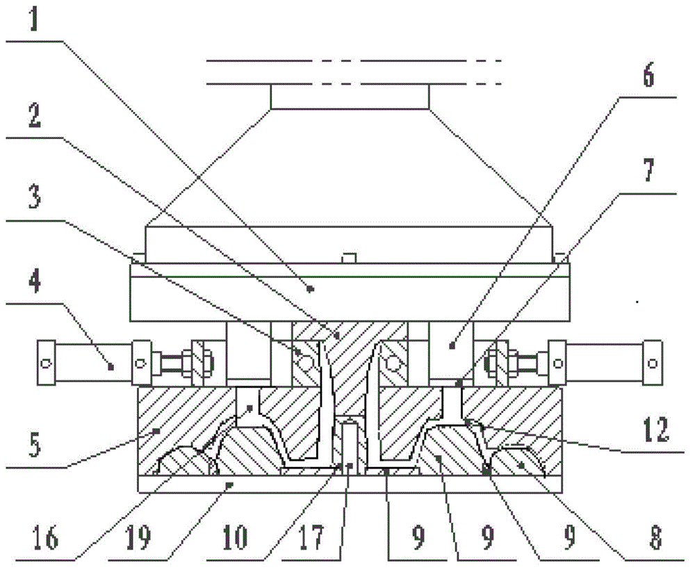 Integrated molding mould of dead head and casting cavity