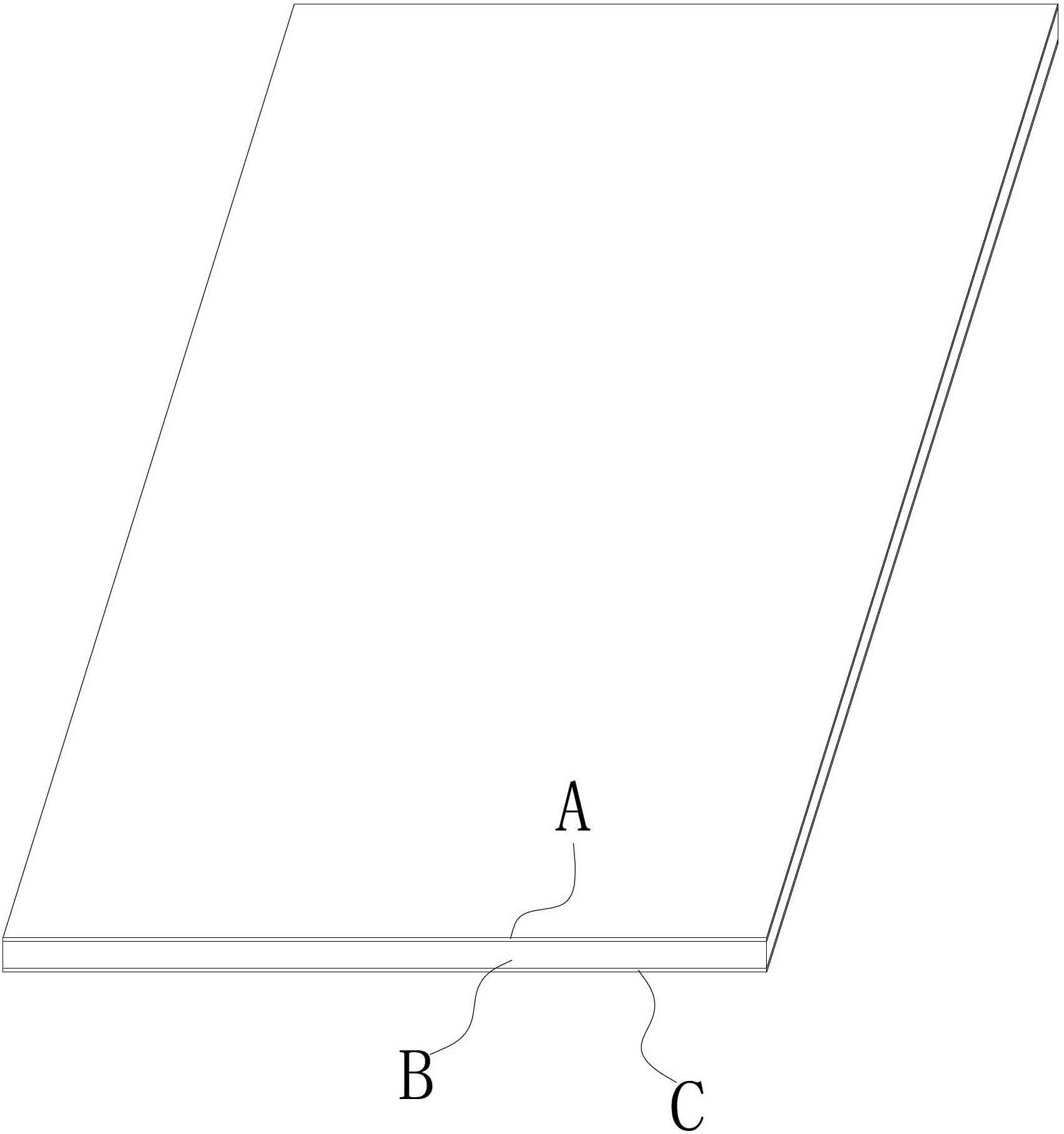 HIPS (high impact polystyrene) three-layer composite board for inner container of refrigerating device and preparation method thereof