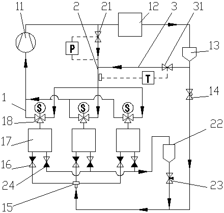 Temperature-control hot-gas bypass automatic-backflow continuous-defrosting plate ice heat pump