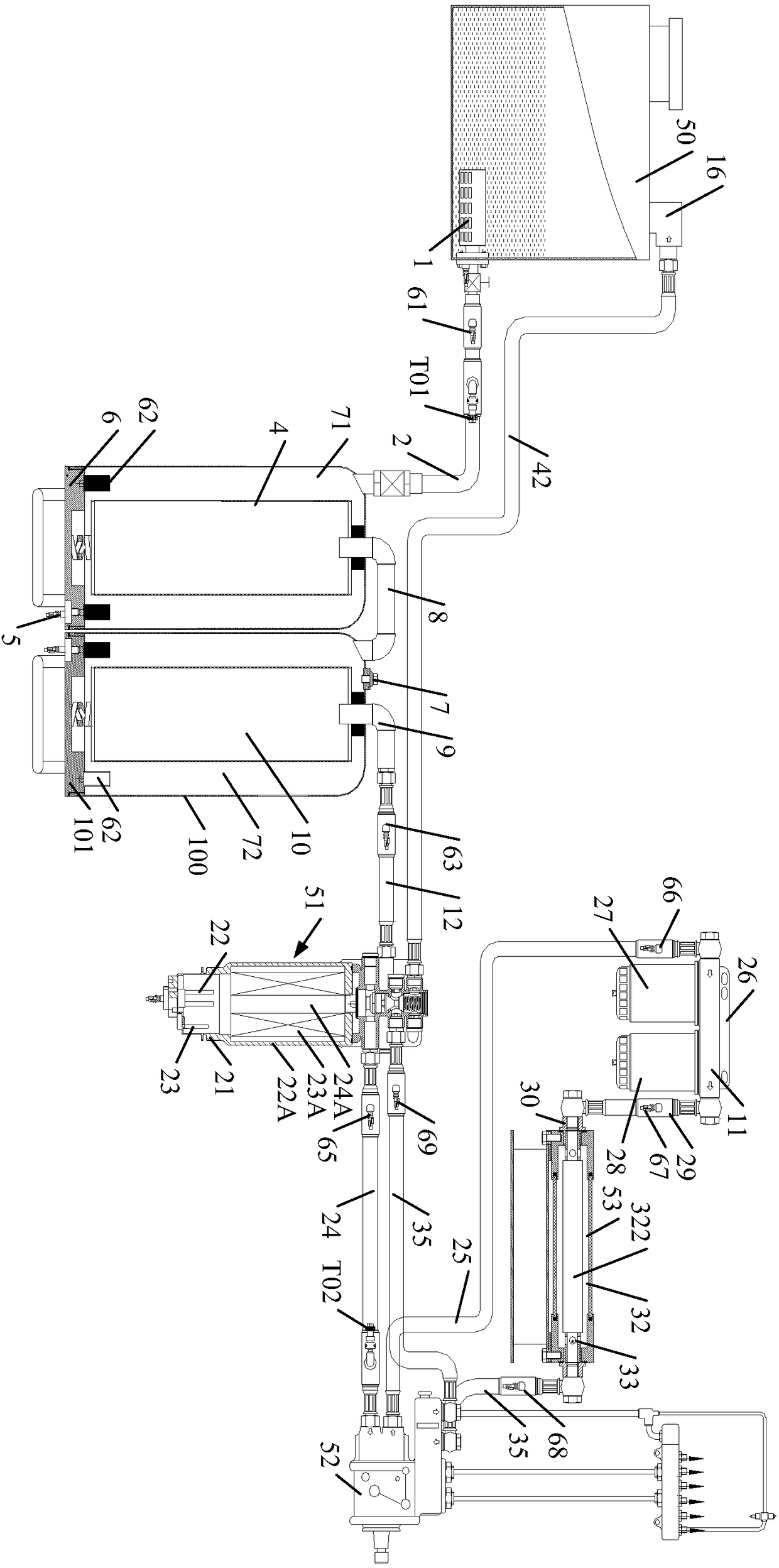 Diesel engine fuel oil constant-temperature purification management system