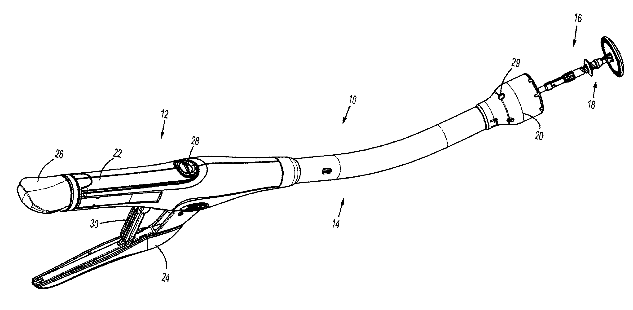 Surgical stapler with suture locator