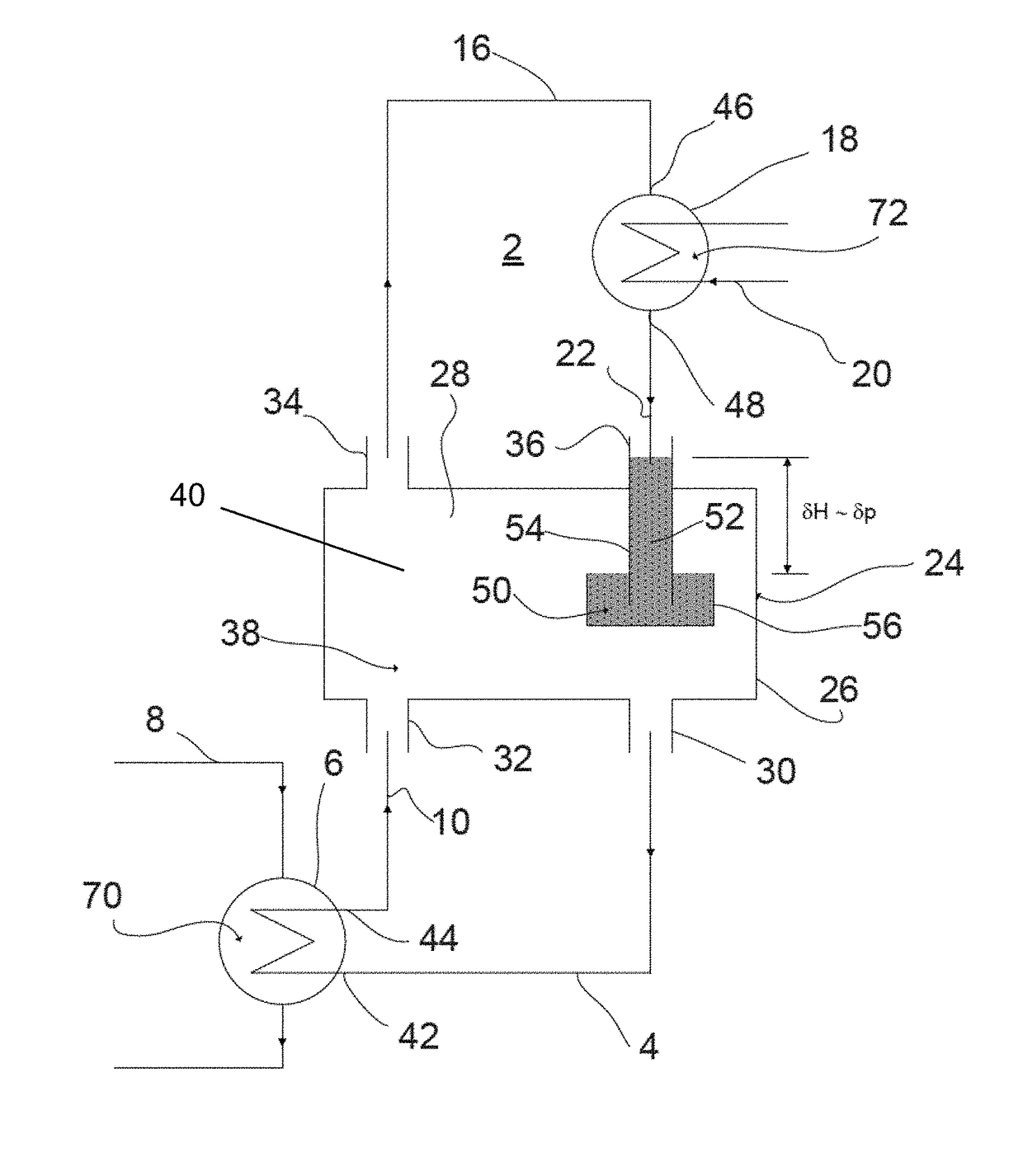 Passive two-phase cooling circuit