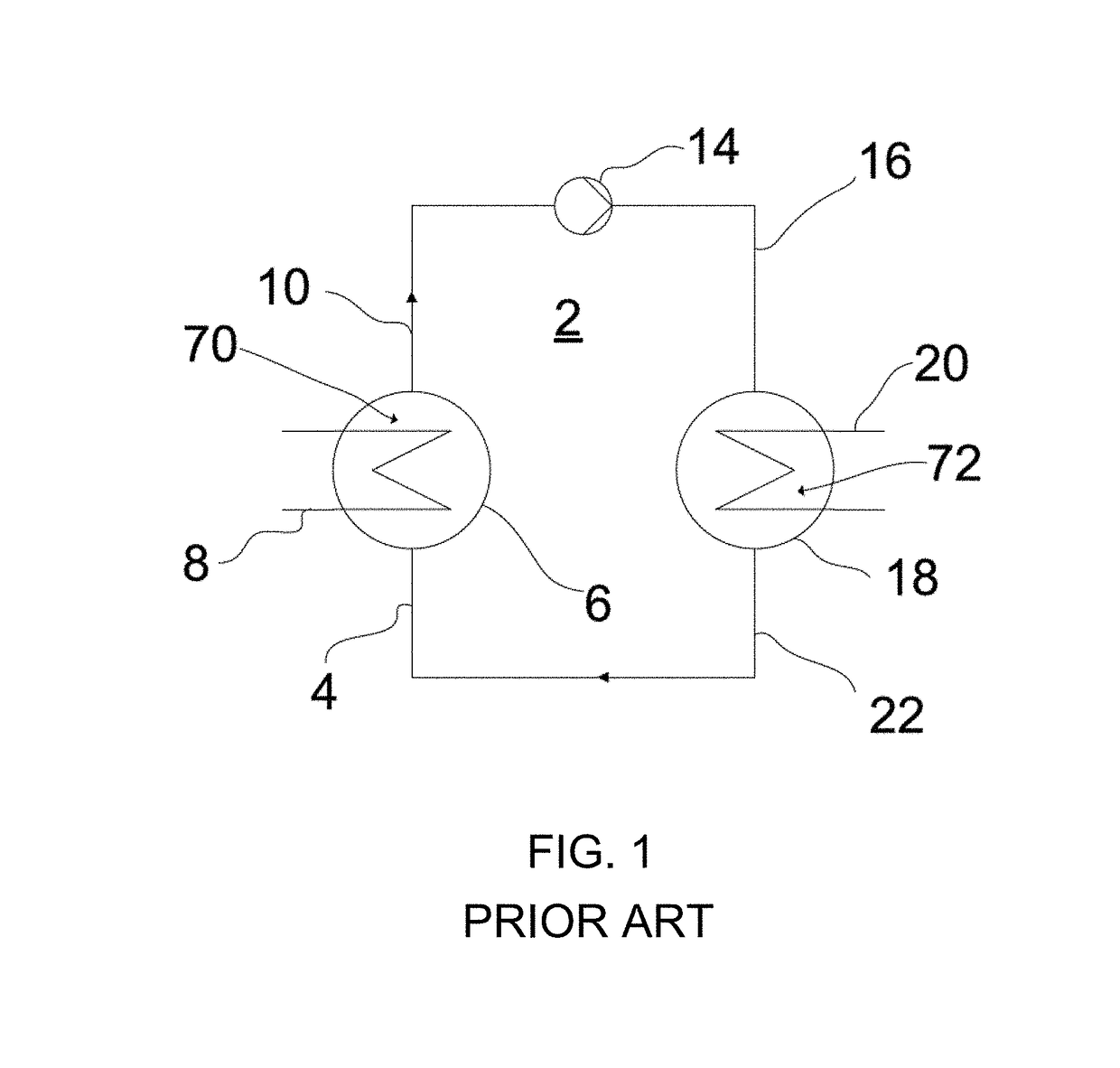 Passive two-phase cooling circuit