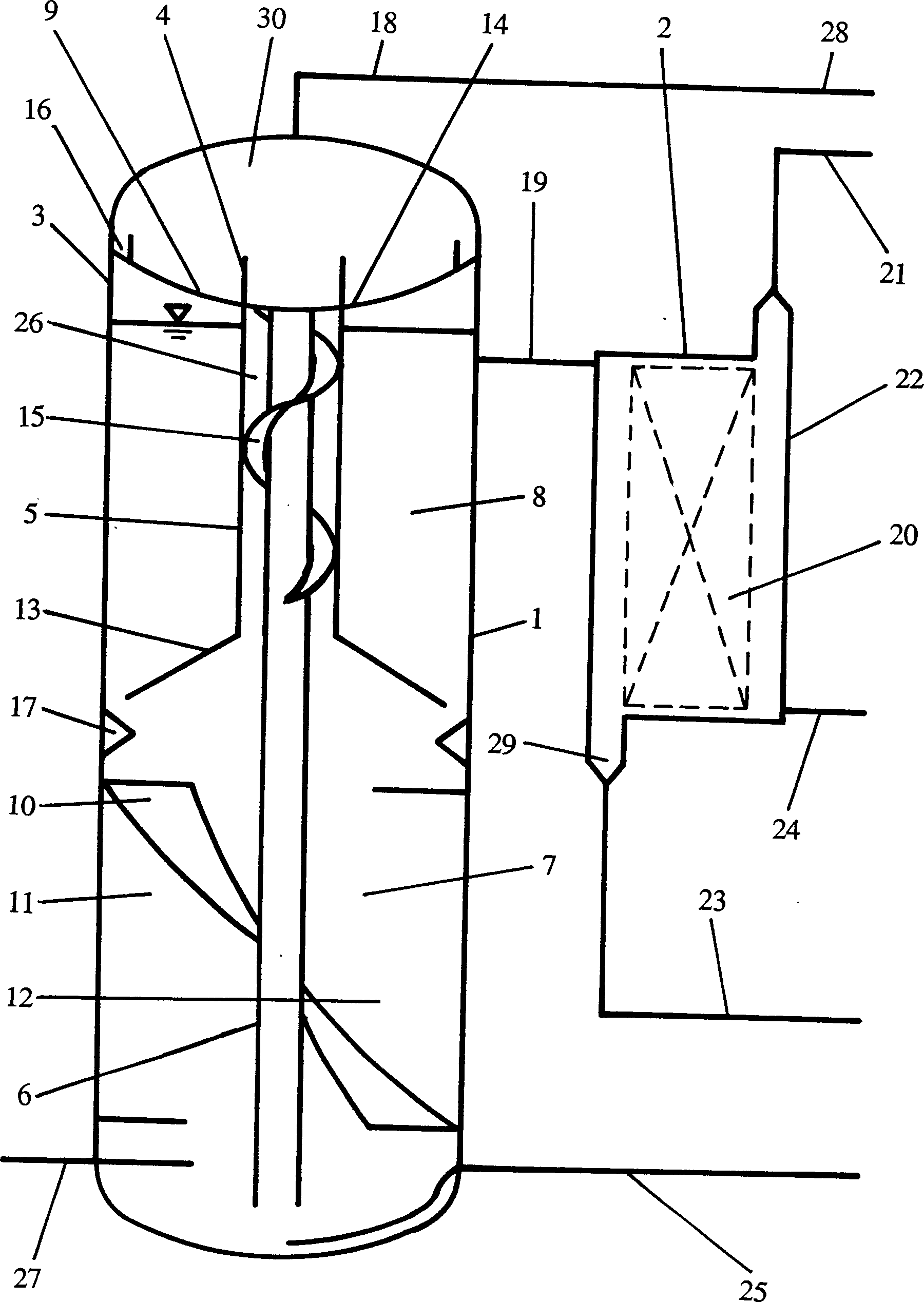 Anaerobe and pressure waste water treatment method and device