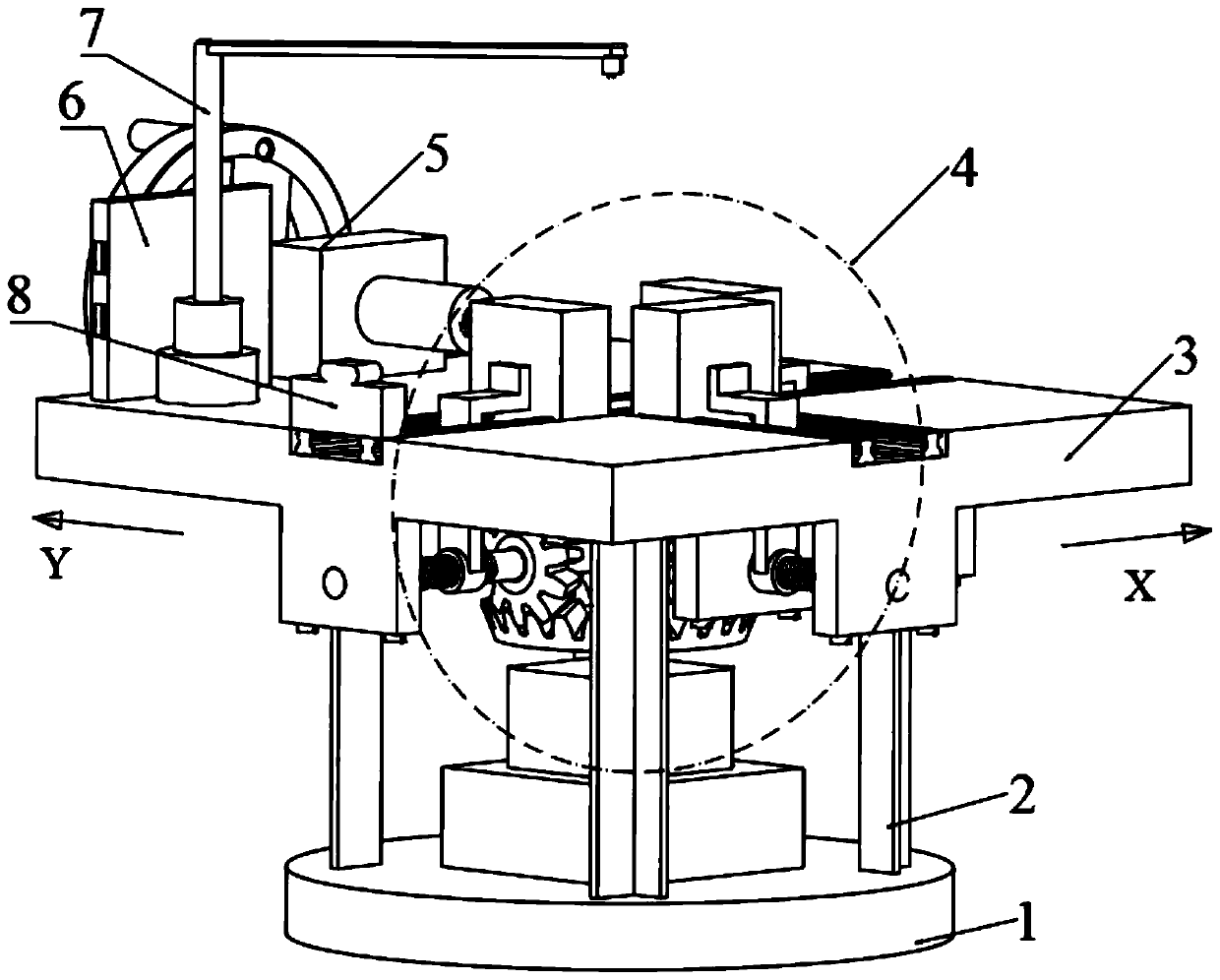 Electric fixture for workpiece machining and detection