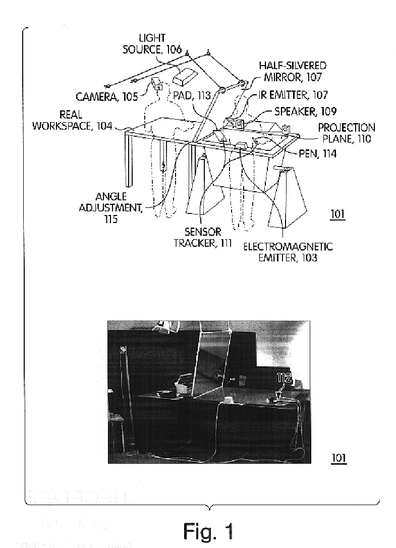 Extended virtual table: an optical extension for table-like projection systems