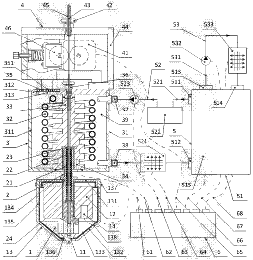 Melt deposition type 3D printer spray head cooling device