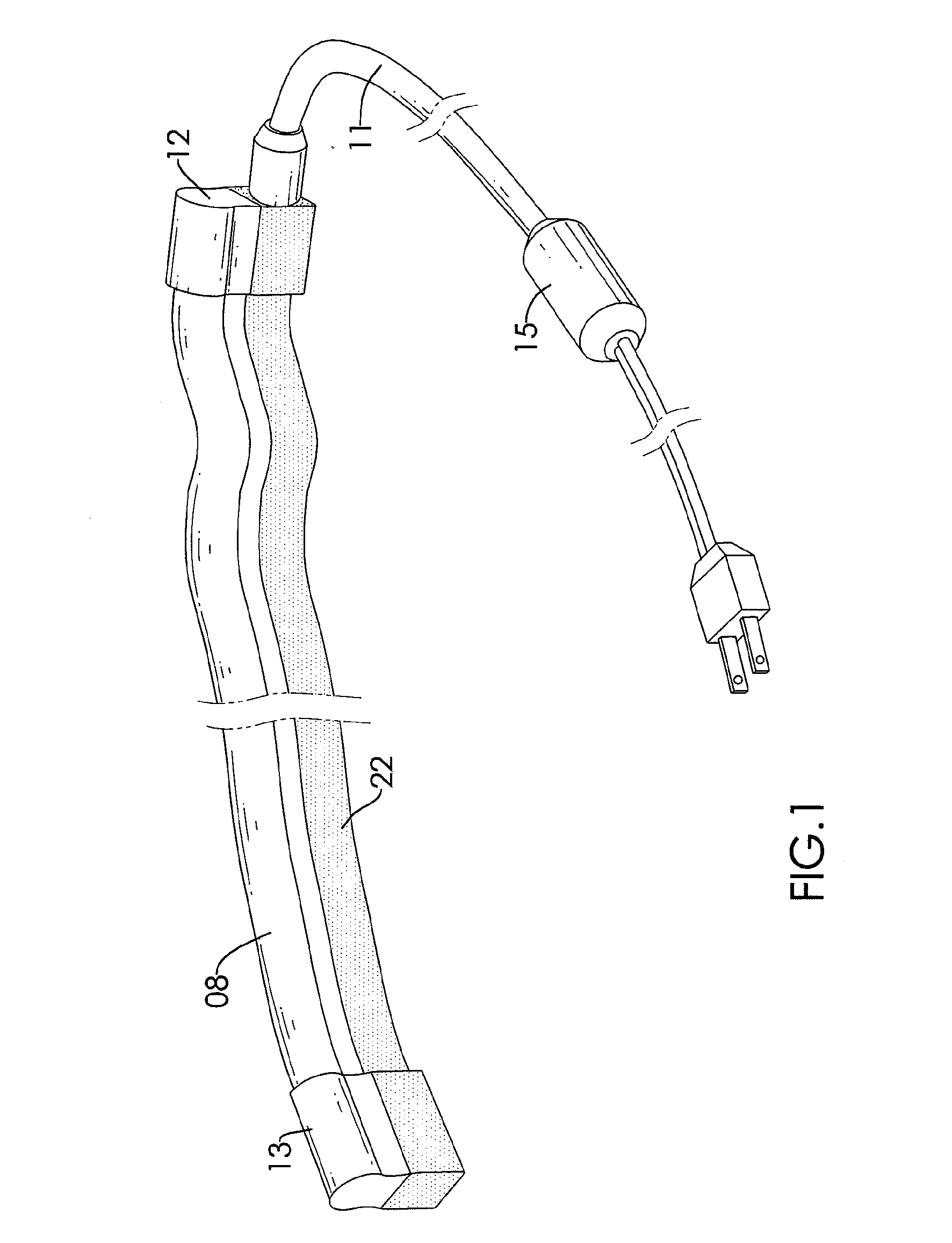 LED rope light with a light refracting layer on top thereof and an opaque layer at a bottom thereof