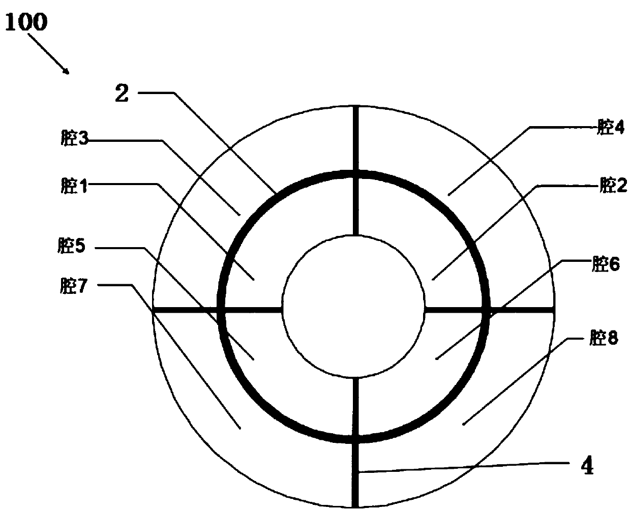 Multi-phase-change material sub-cavity casing pipe type phase change heat accumulator