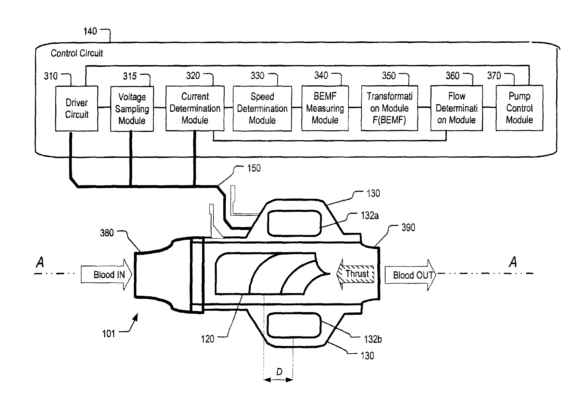 Suction detection on an axial blood pump using BEMF data