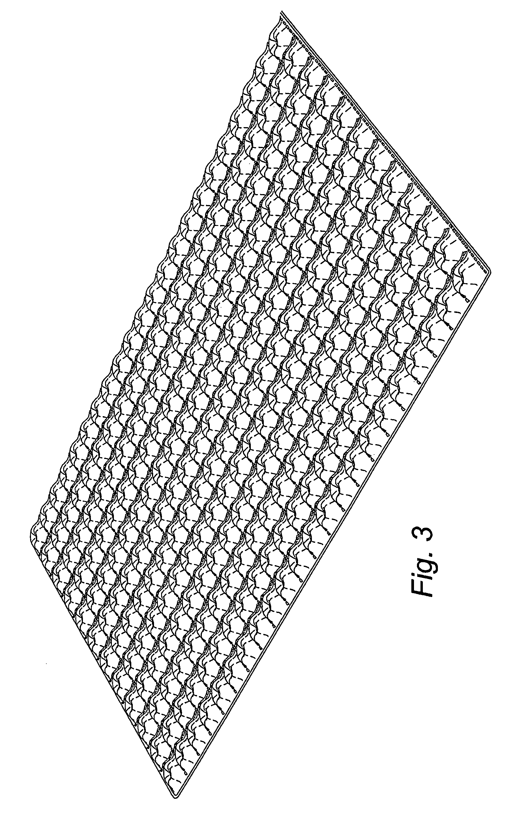 Thin pocket mattress, and method and device for its manufacturing