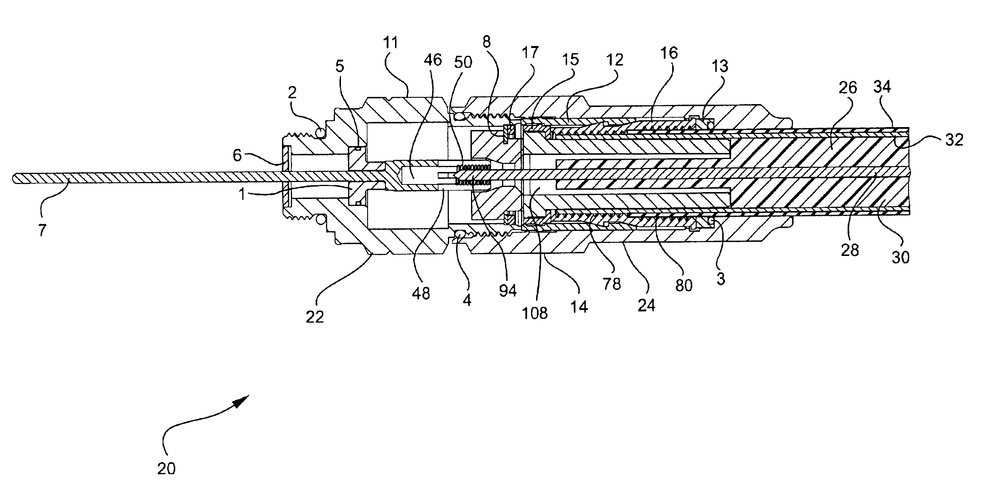 Connector for hard-line coaxial cable