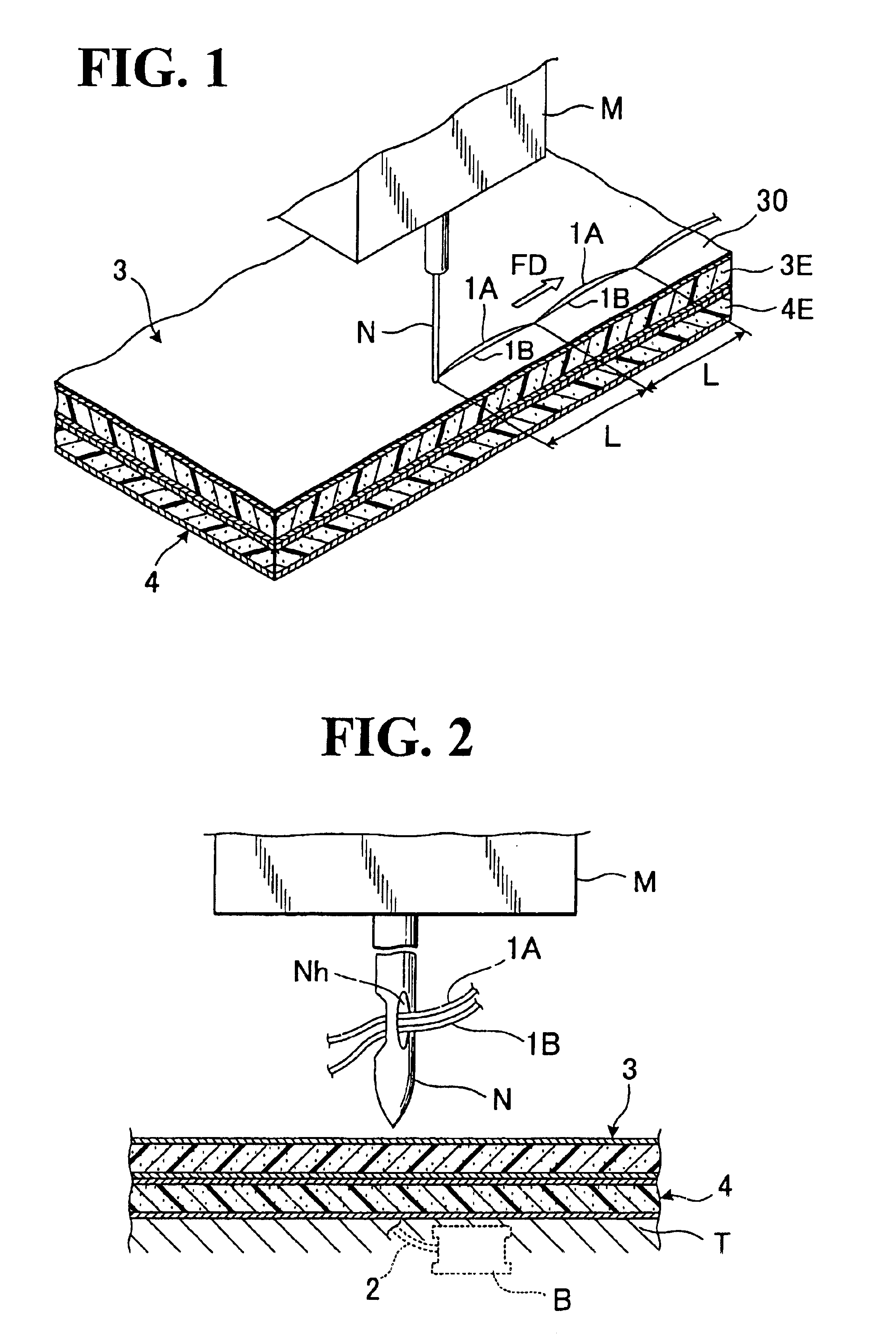 Method for sewing together covering elements adapted to undergo foaming process